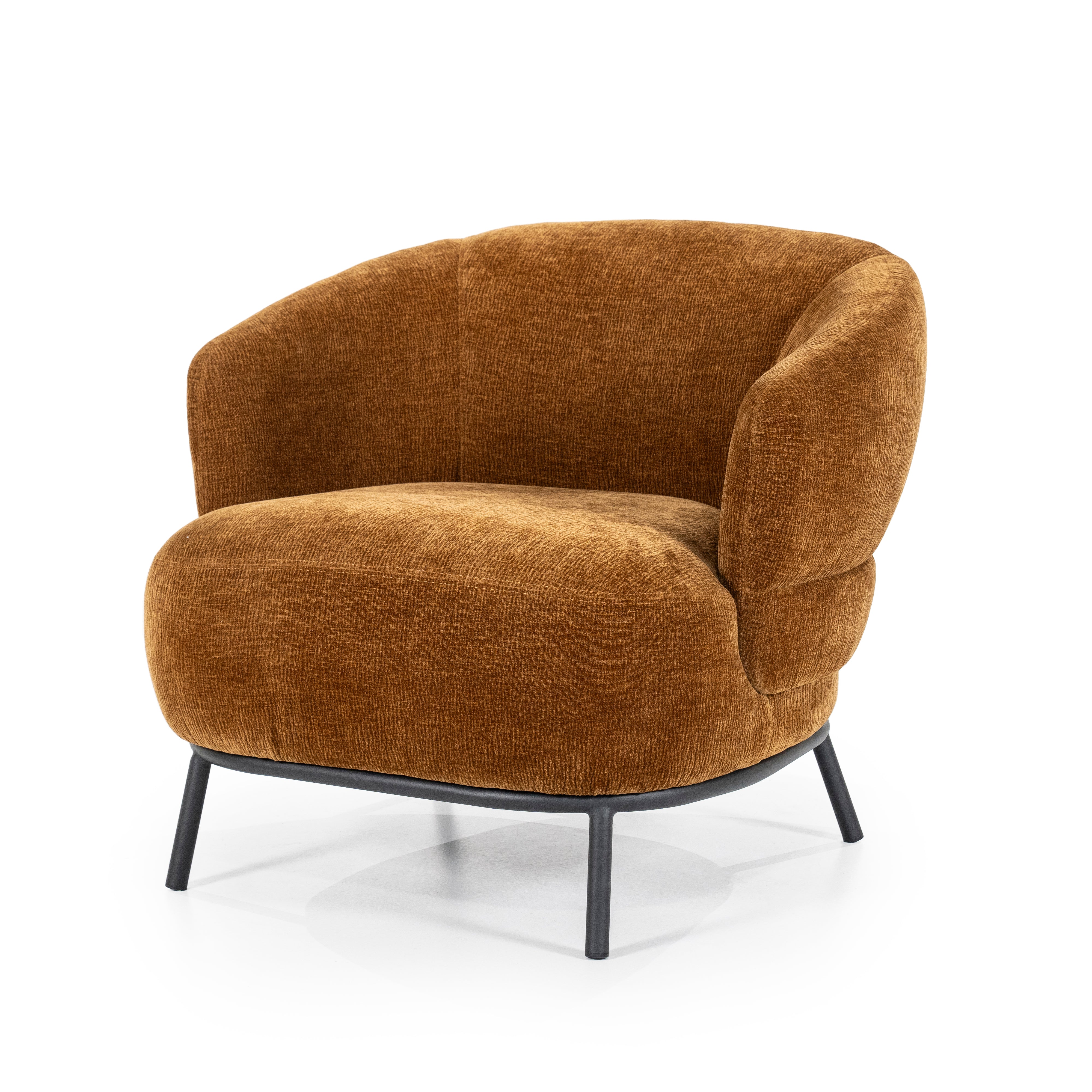 DAVID mustard armchair with black base