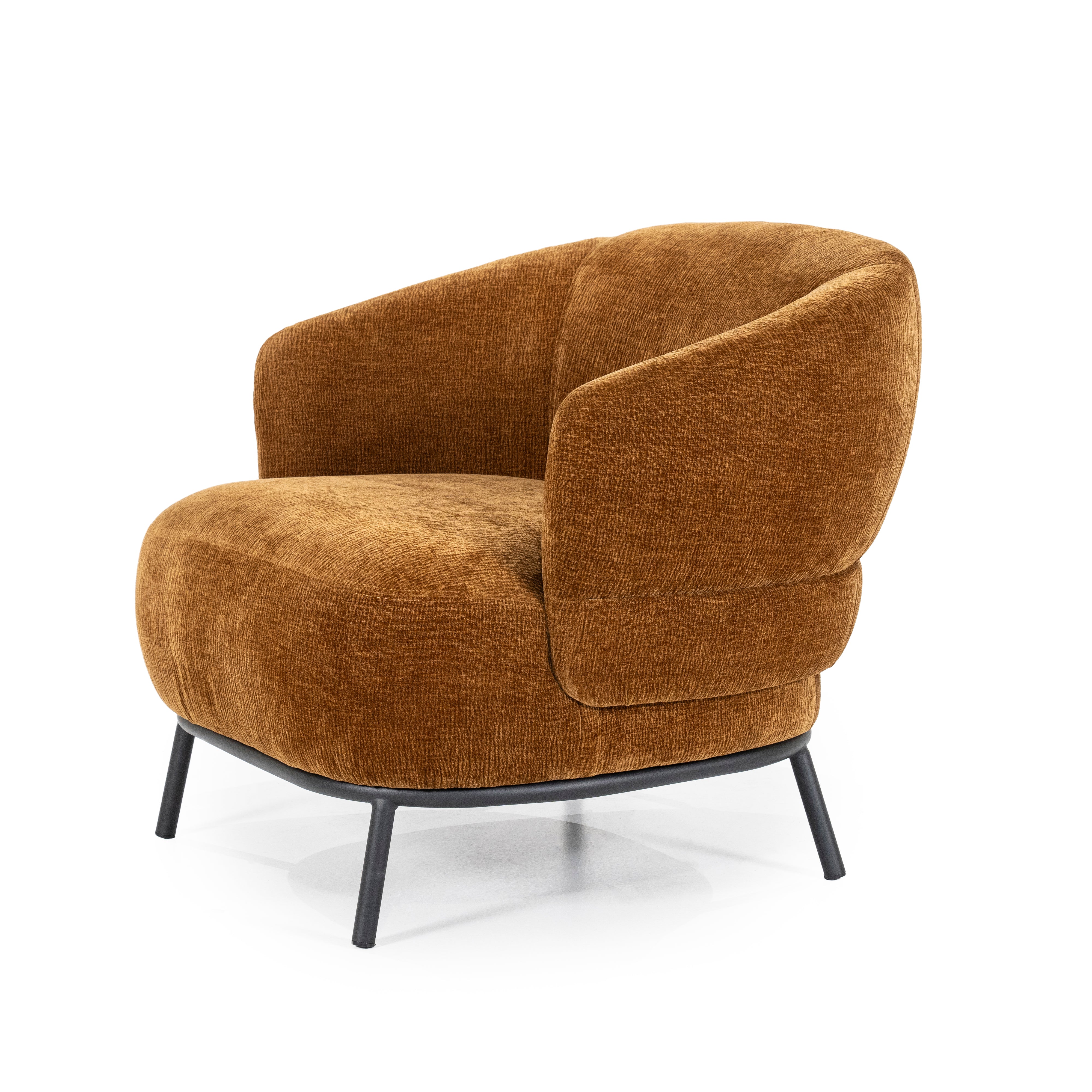 DAVID mustard armchair with black base