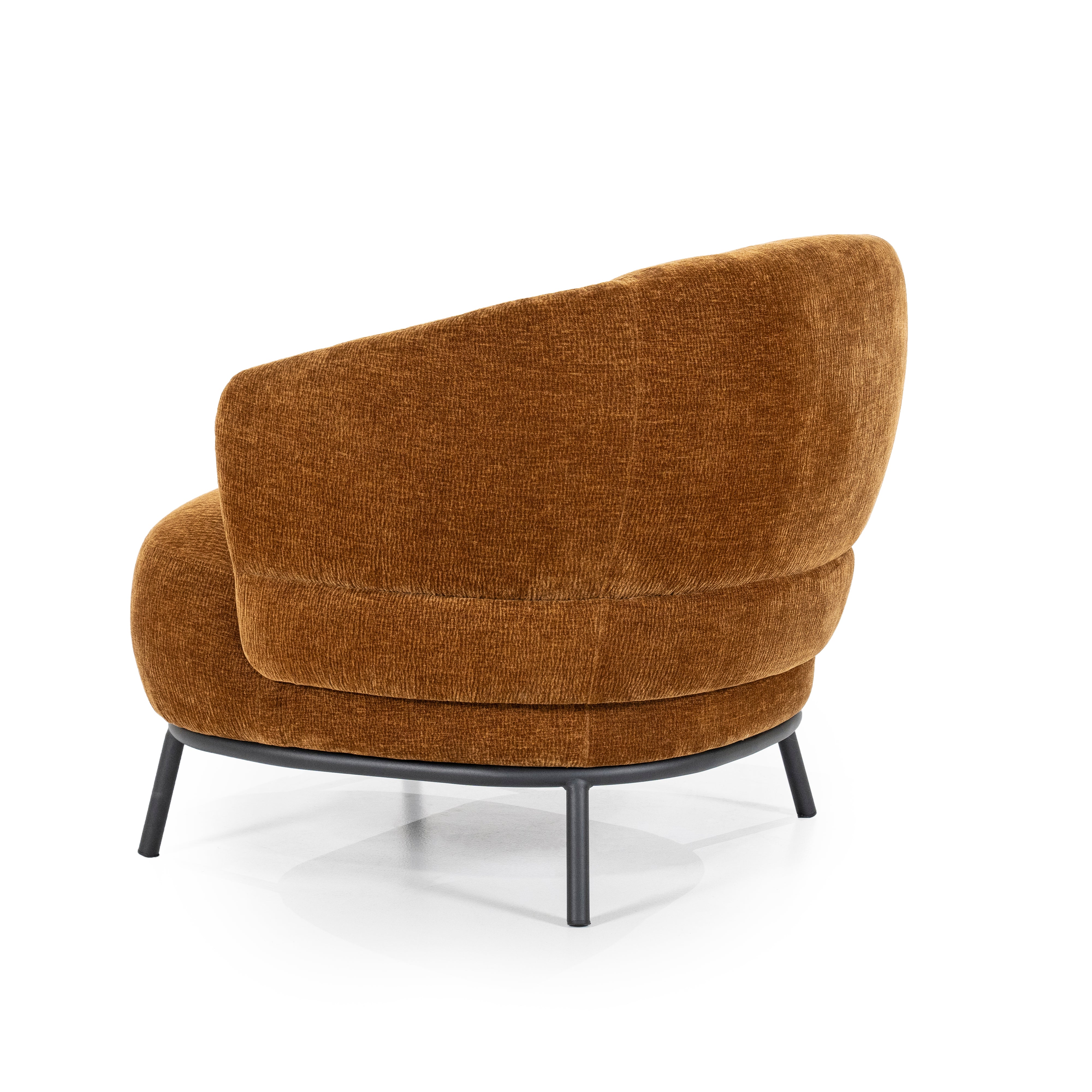 DAVID mustard armchair with black base