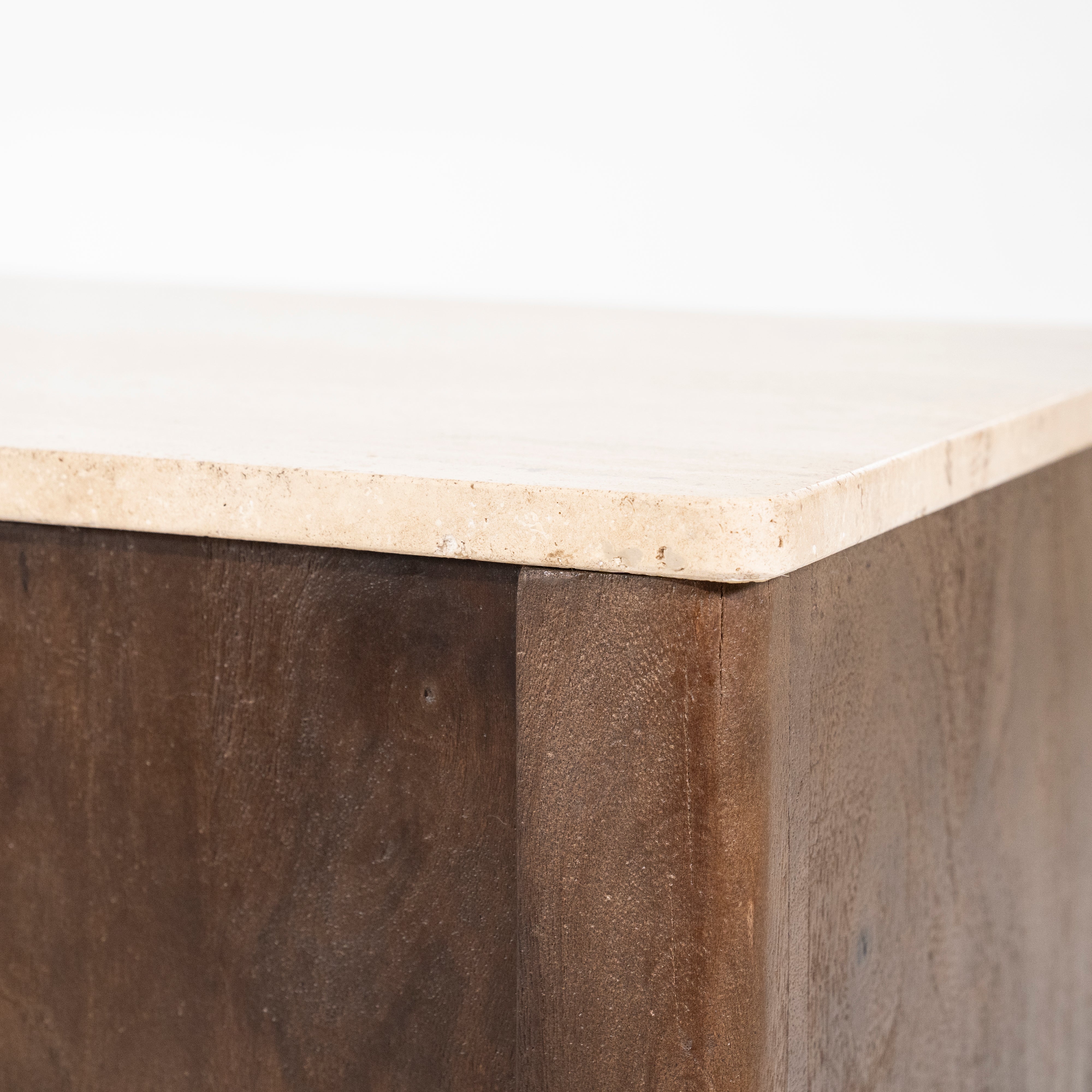 LIO chest of drawers brown mango wood with travertine