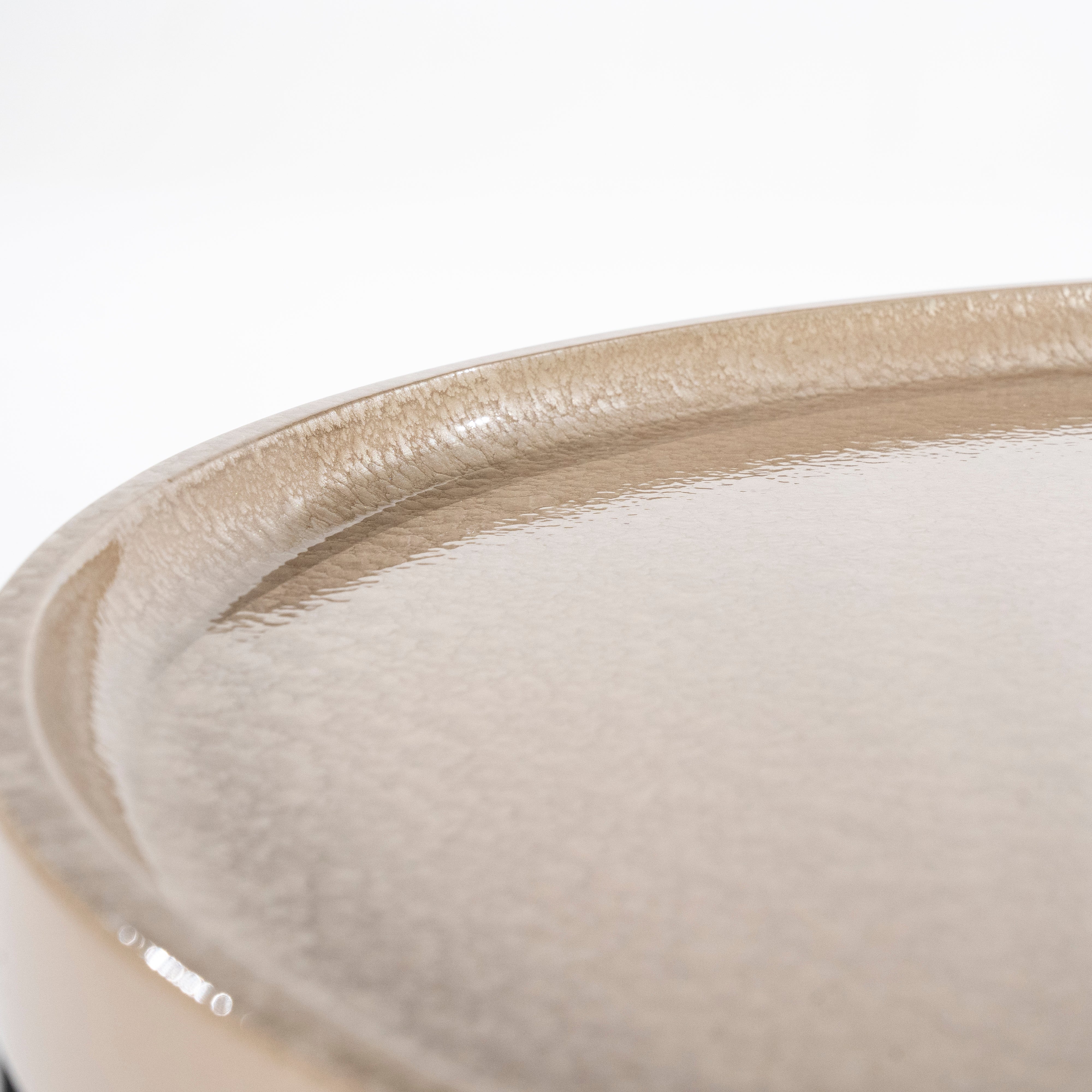 MAYSON Beige Coffee Table with Wooden Base