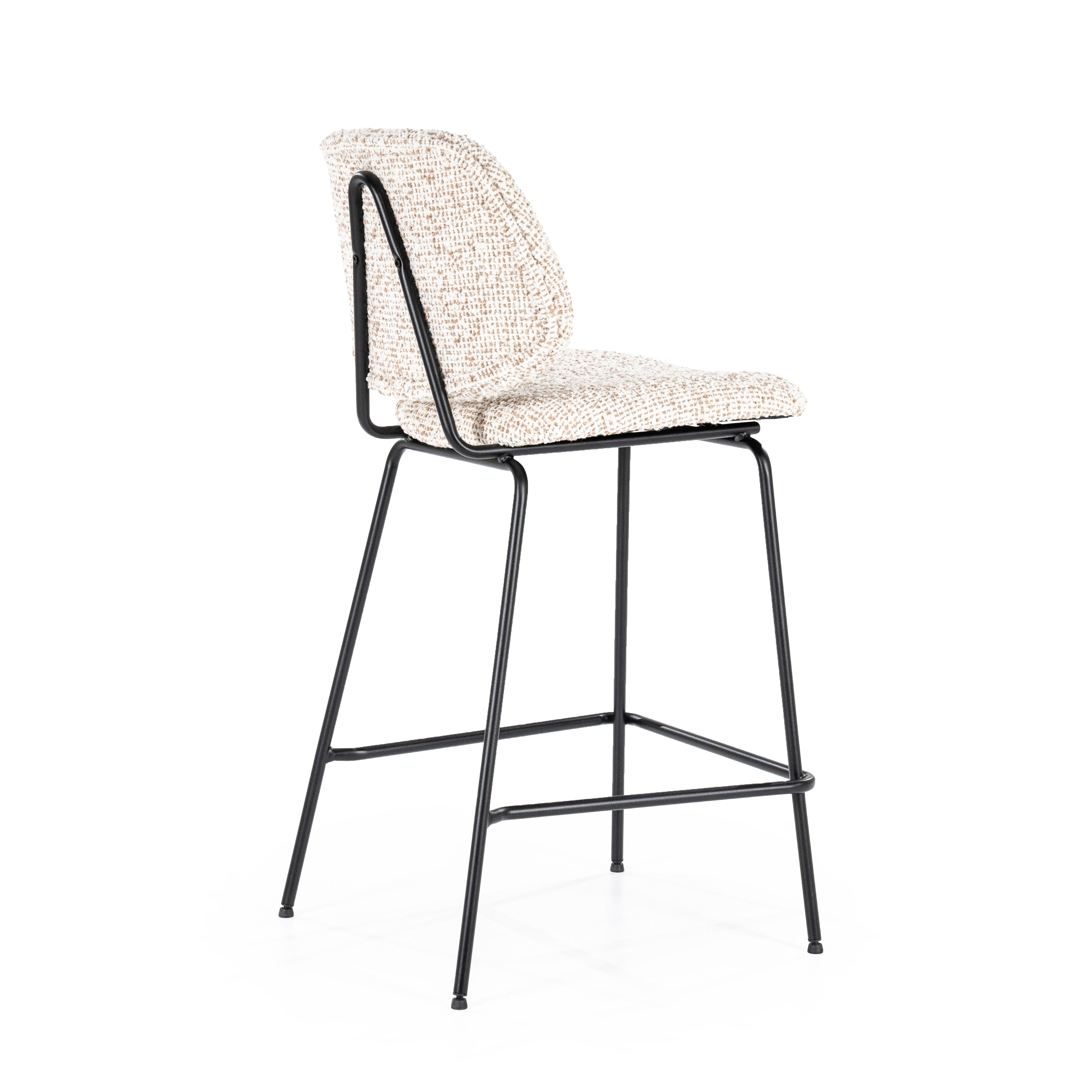 Beige JON stool with a black base