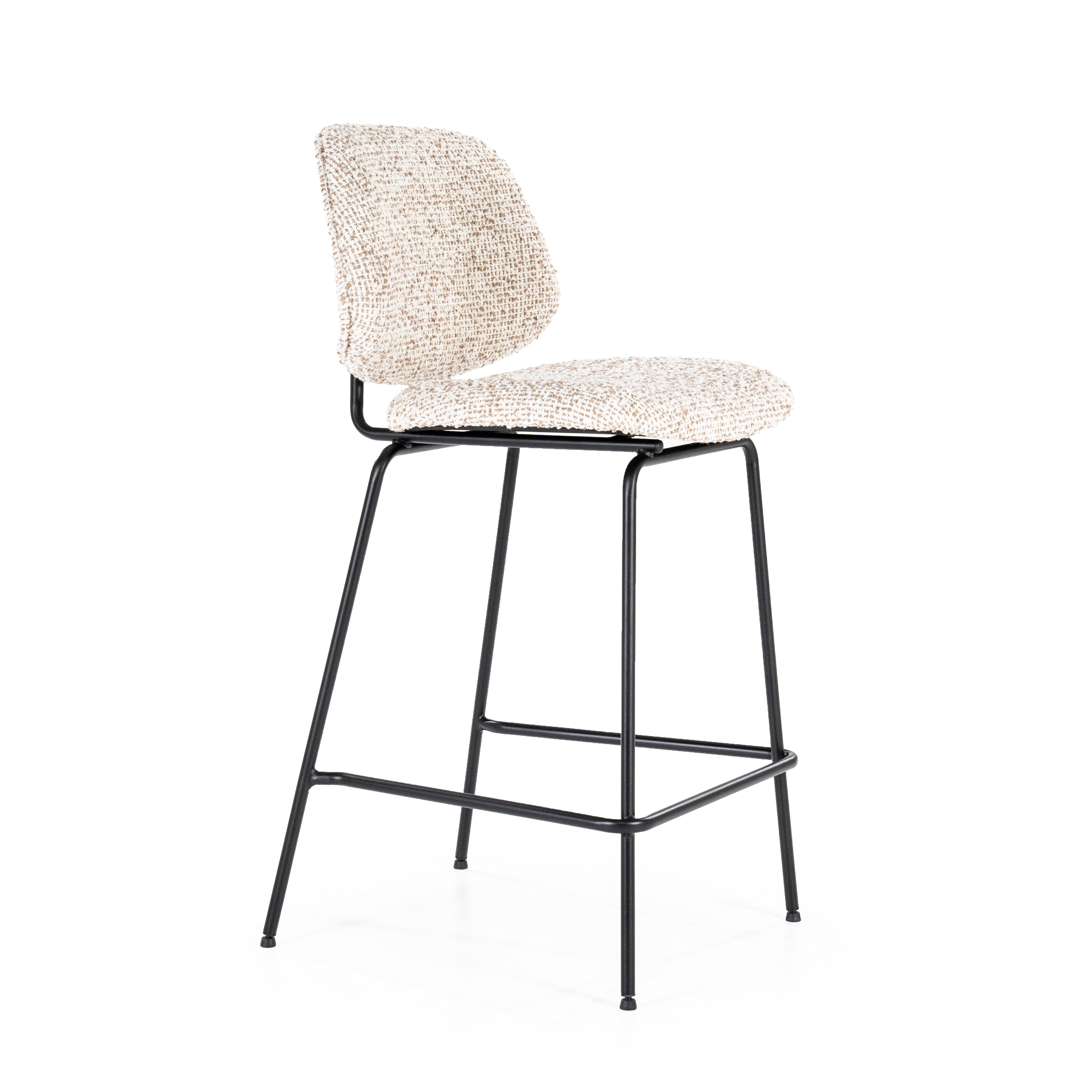 Beige JON stool with a black base