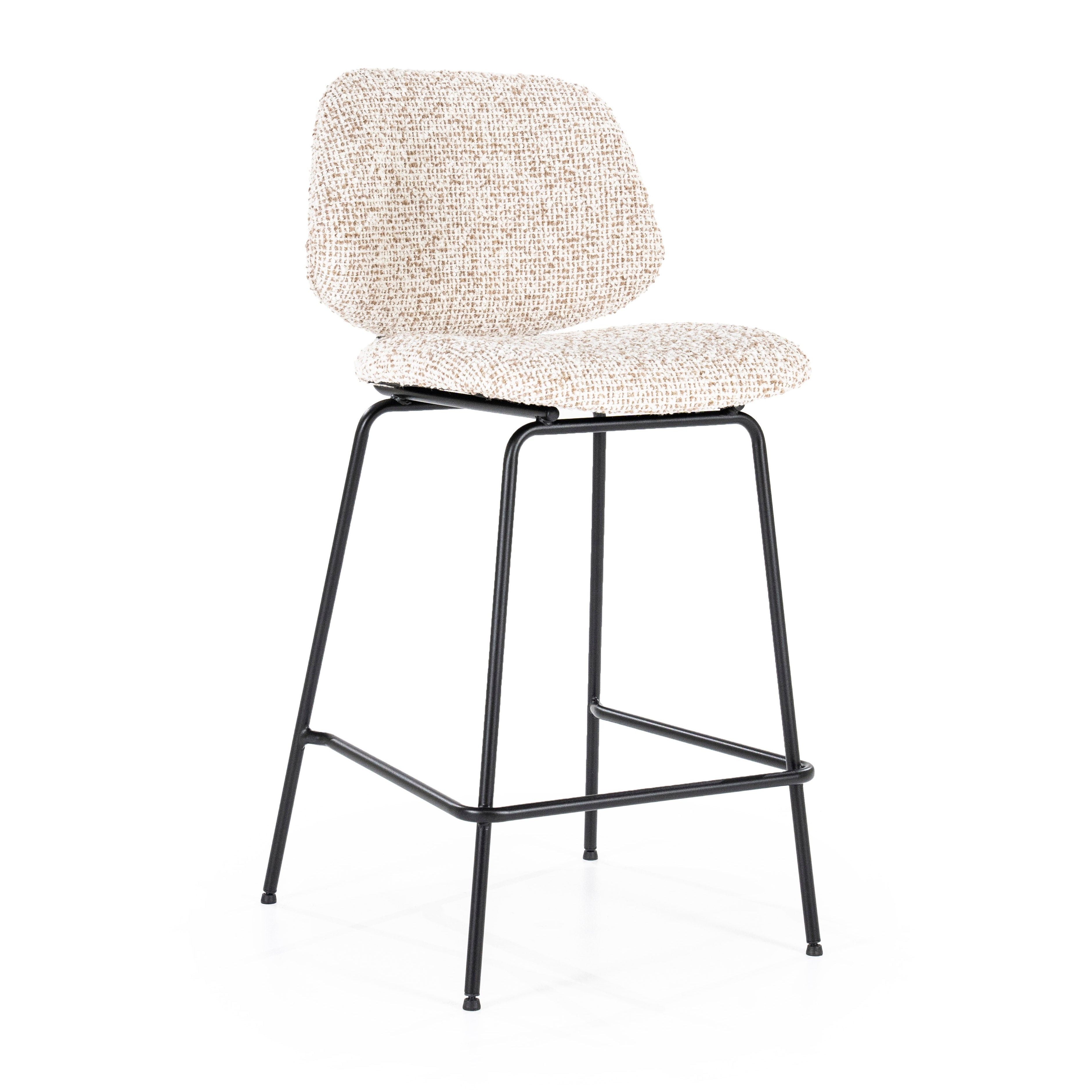 Beige JON stool with a black base