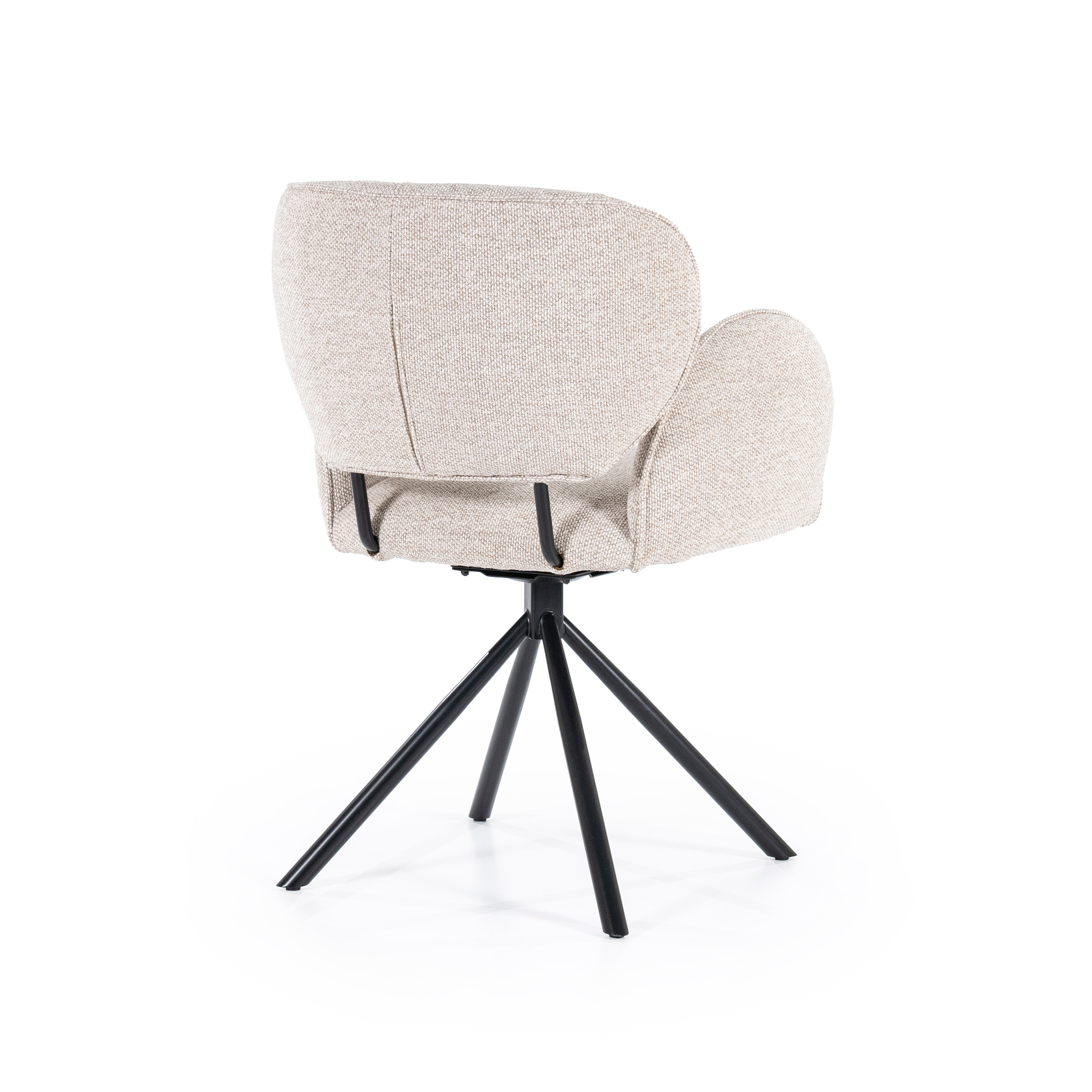 ROSALIN Chair Beige with Black Base