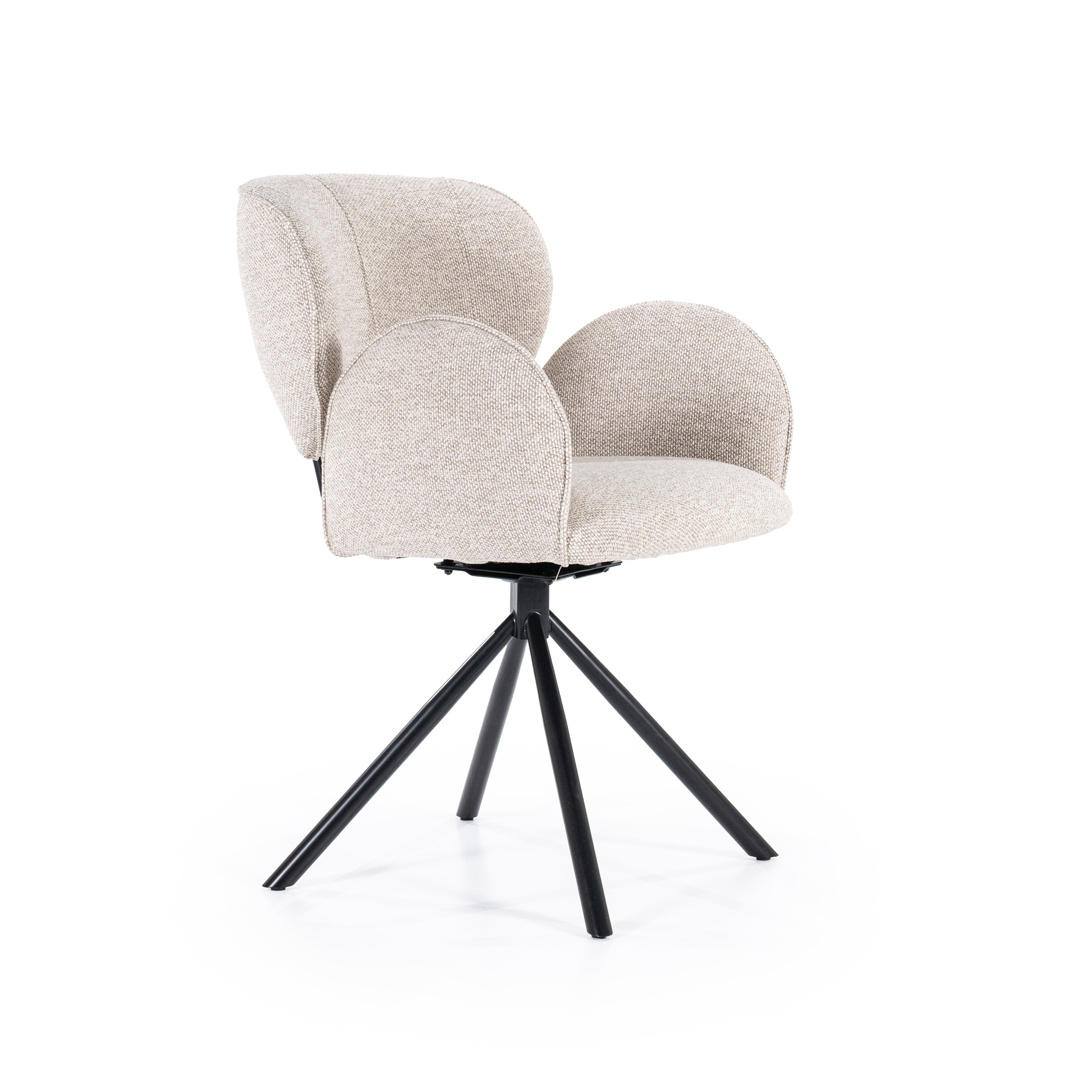 ROSALIN Chair Beige with Black Base