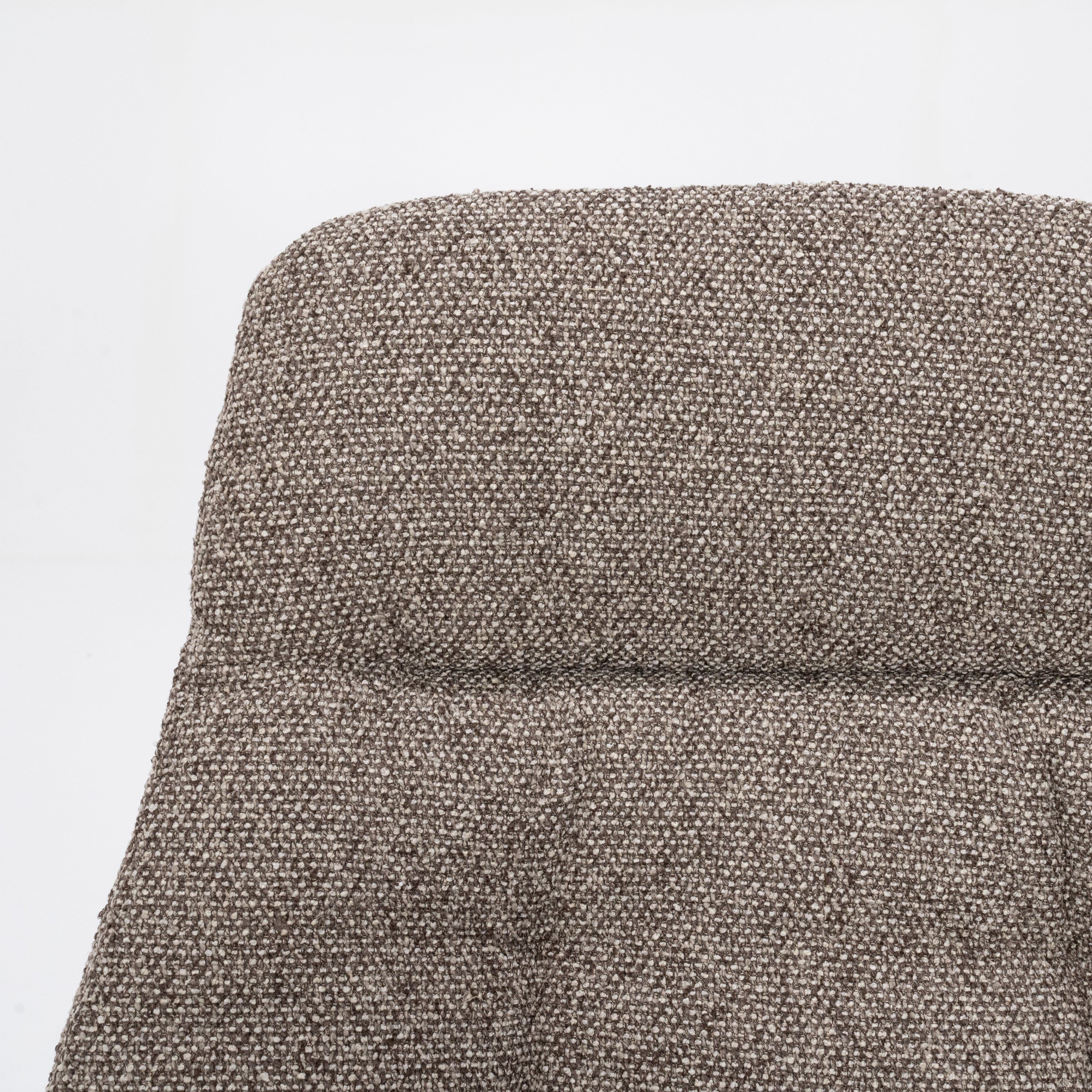 CALEB Dark Beige Armchair with Black Base and Footrest