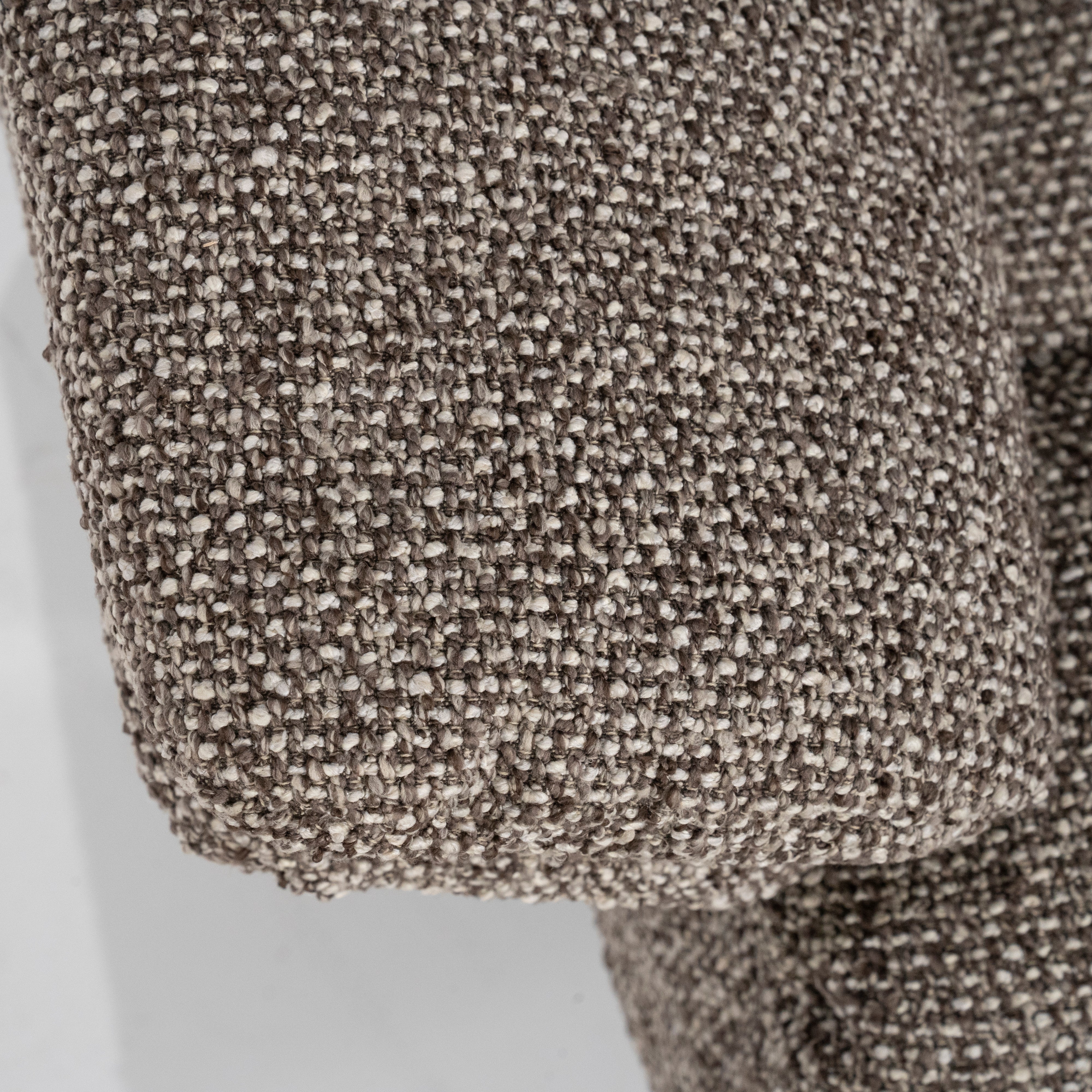 CALEB Dark Beige Armchair with Black Base and Footrest