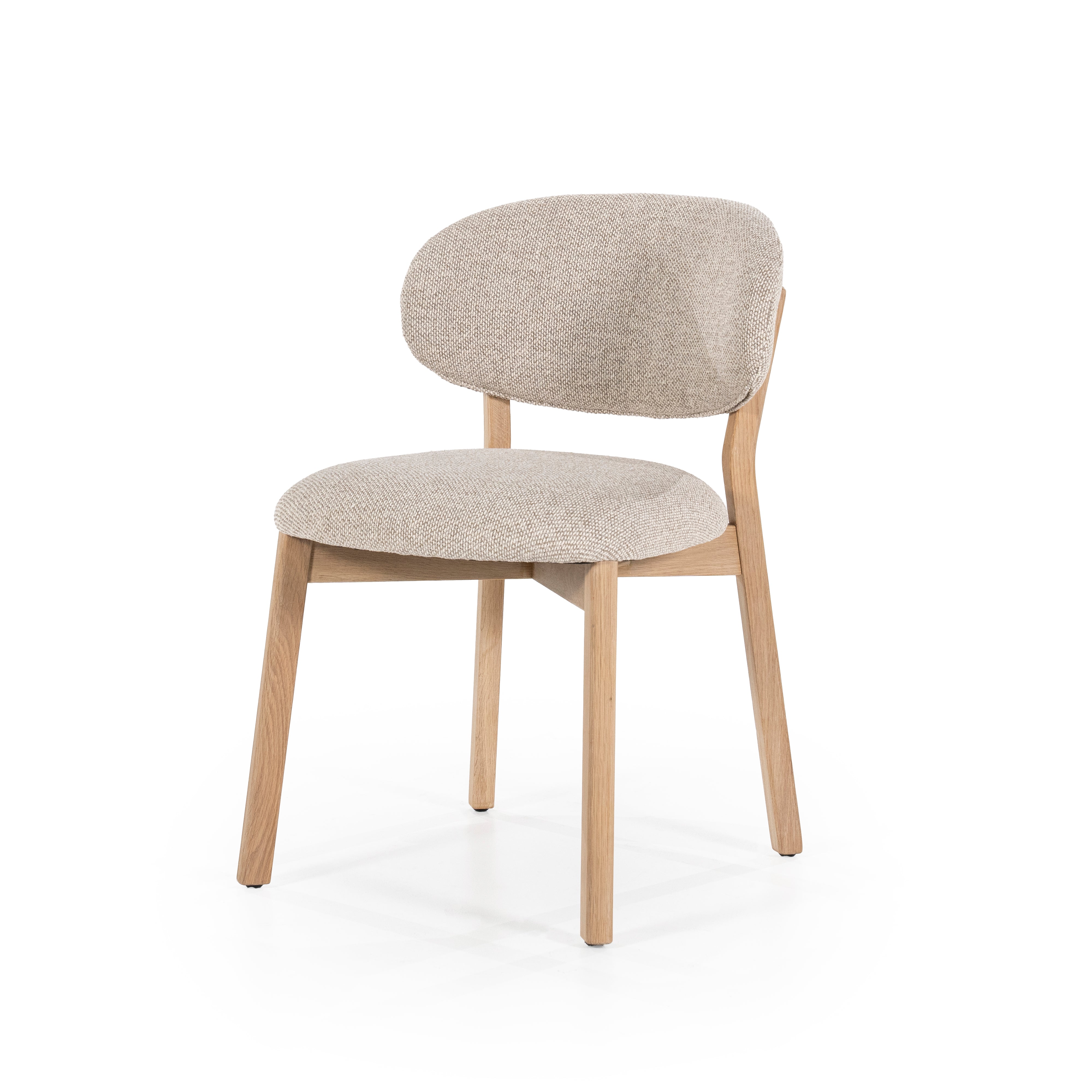 MIKKY taupe chair with oak base