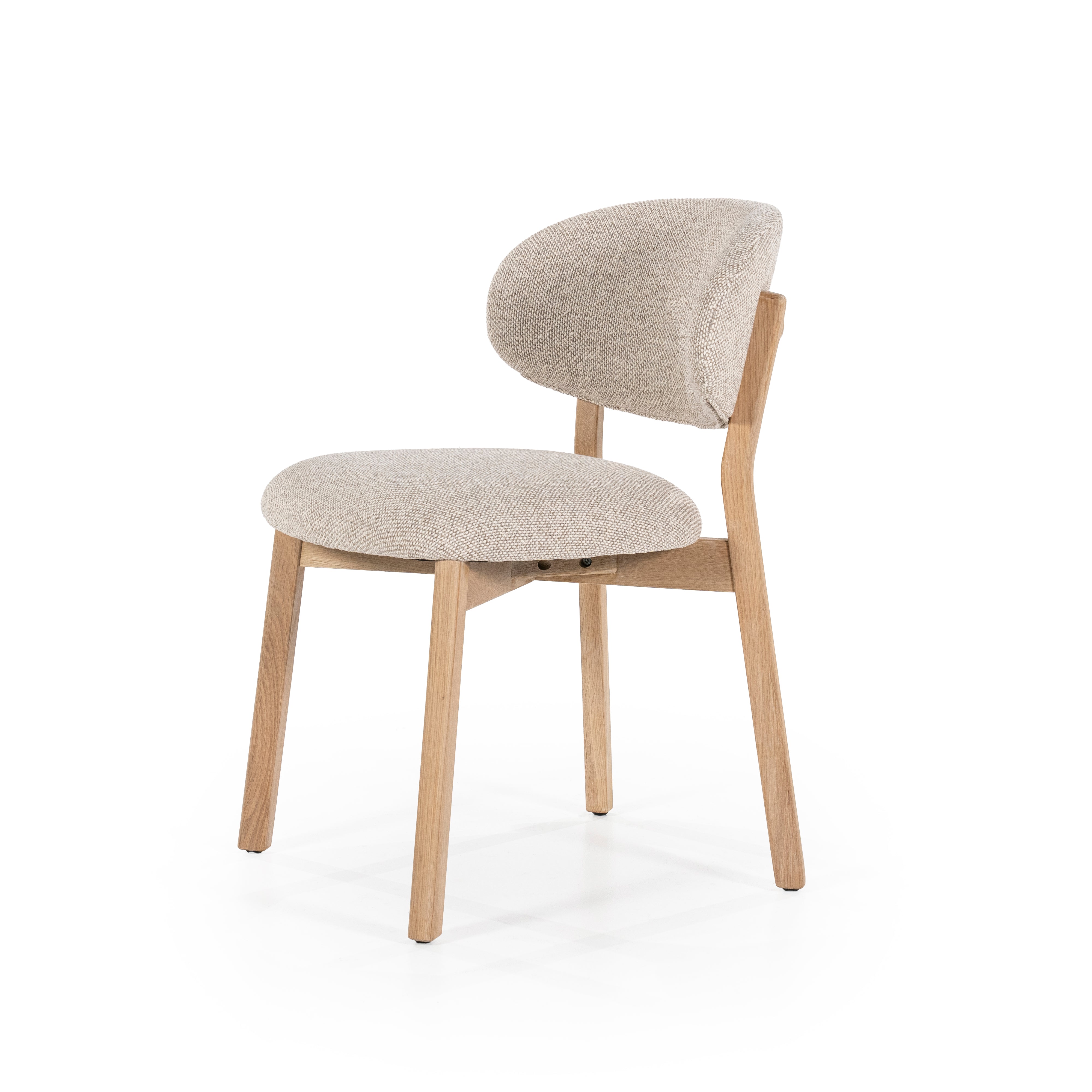 MIKKY taupe chair with oak base