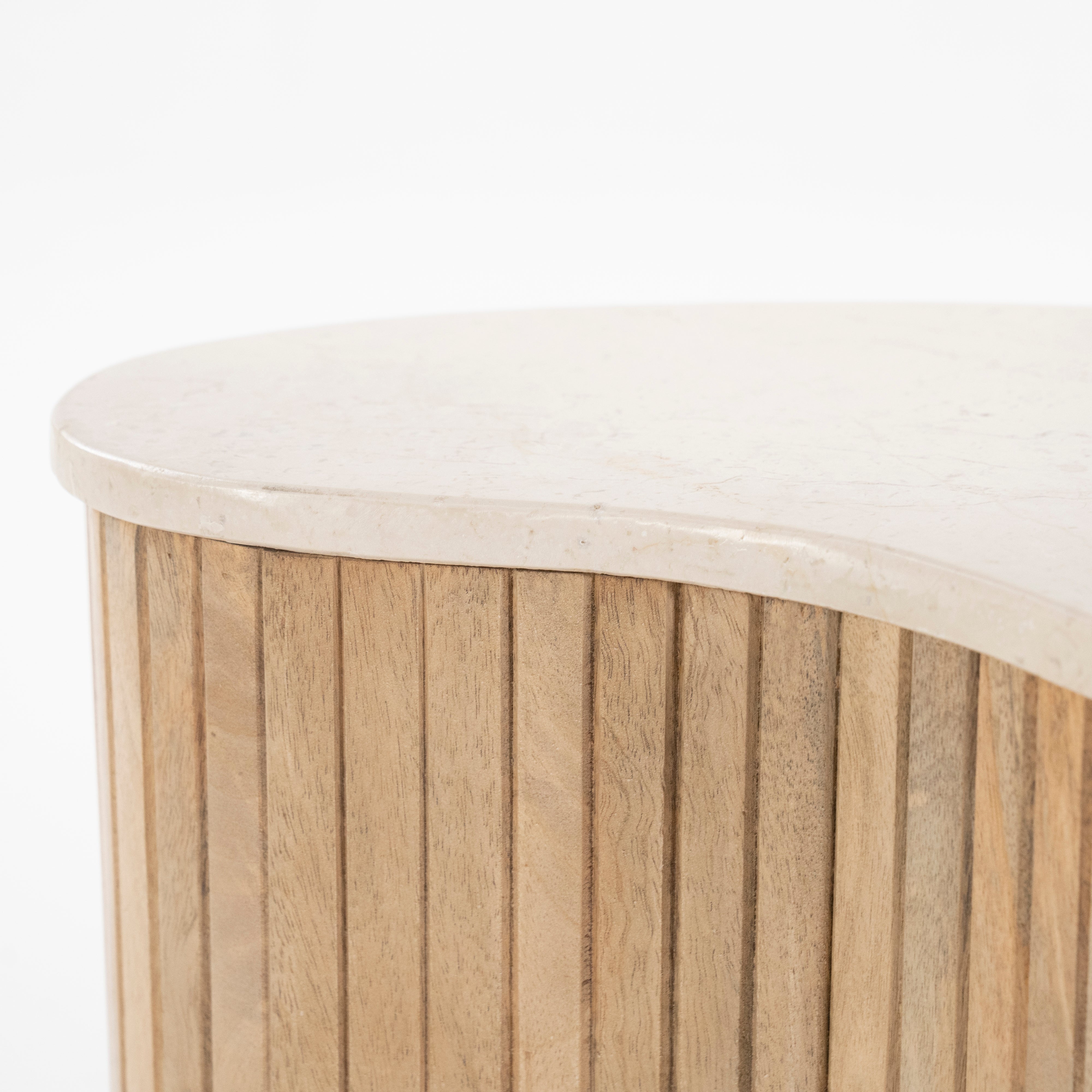 KIRA Side Table Mango Wood with Marble Top