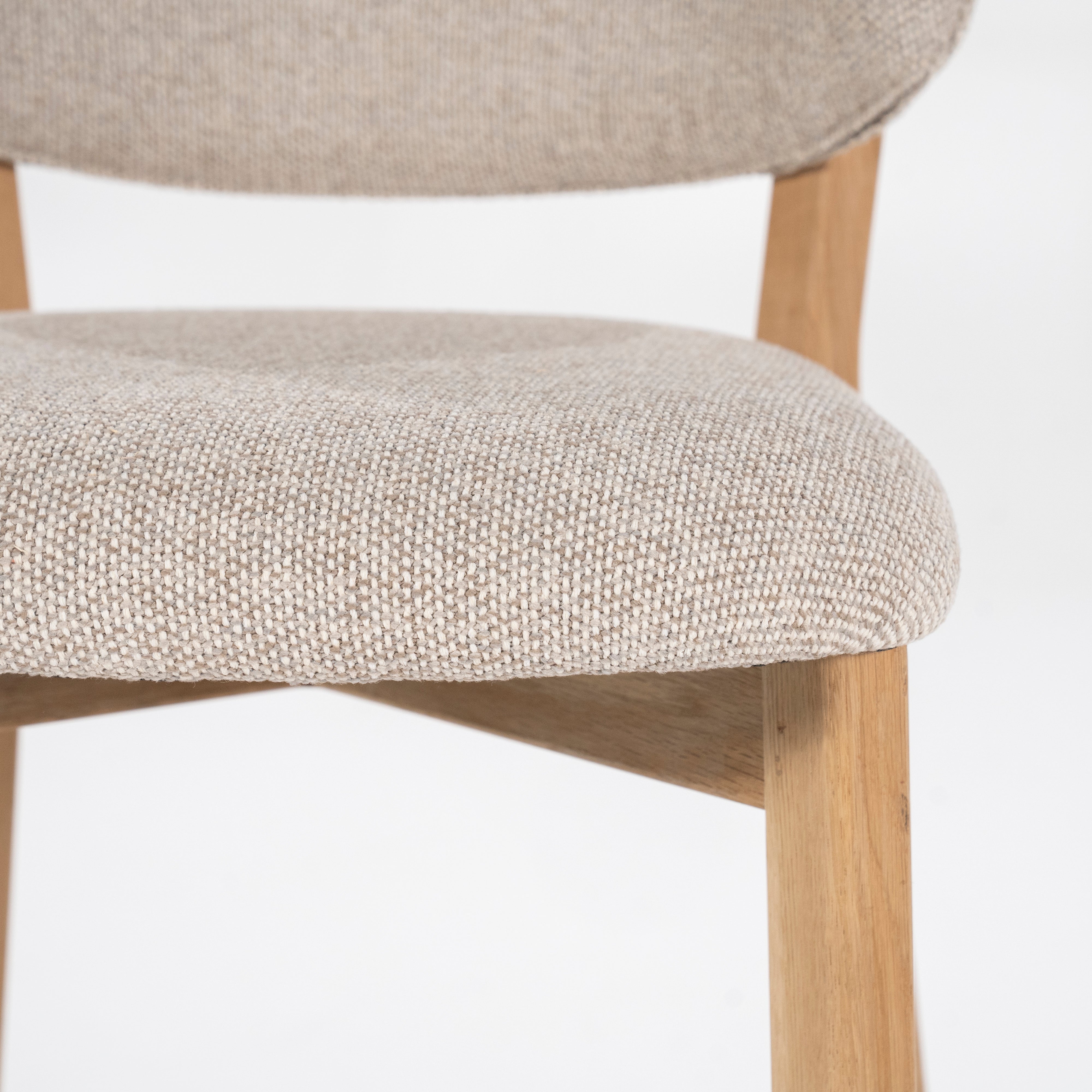 MIKKY taupe stool with oak base