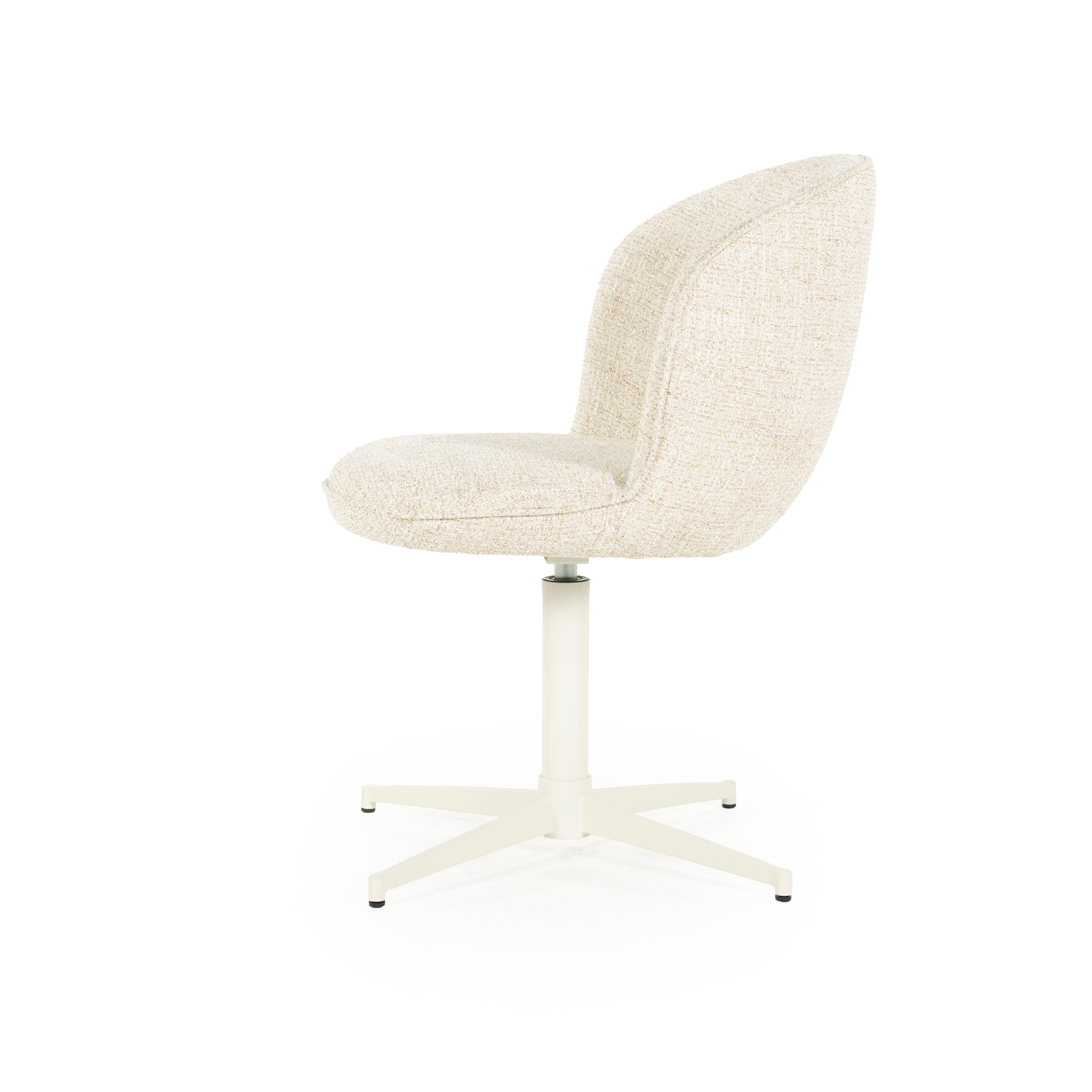 MOLLY Cream Swivel Chair with Cream Base