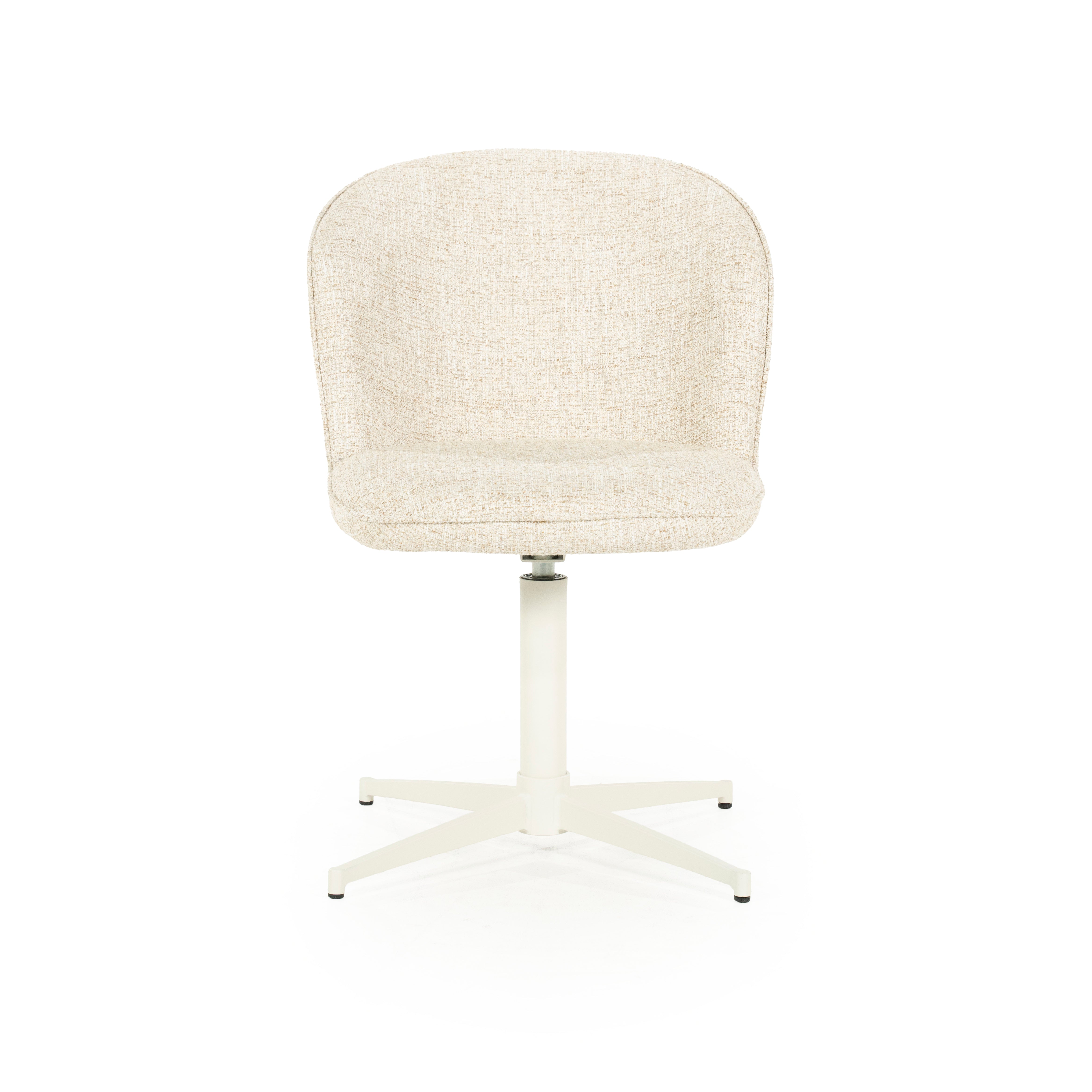 MOLLY Cream Swivel Chair with Cream Base