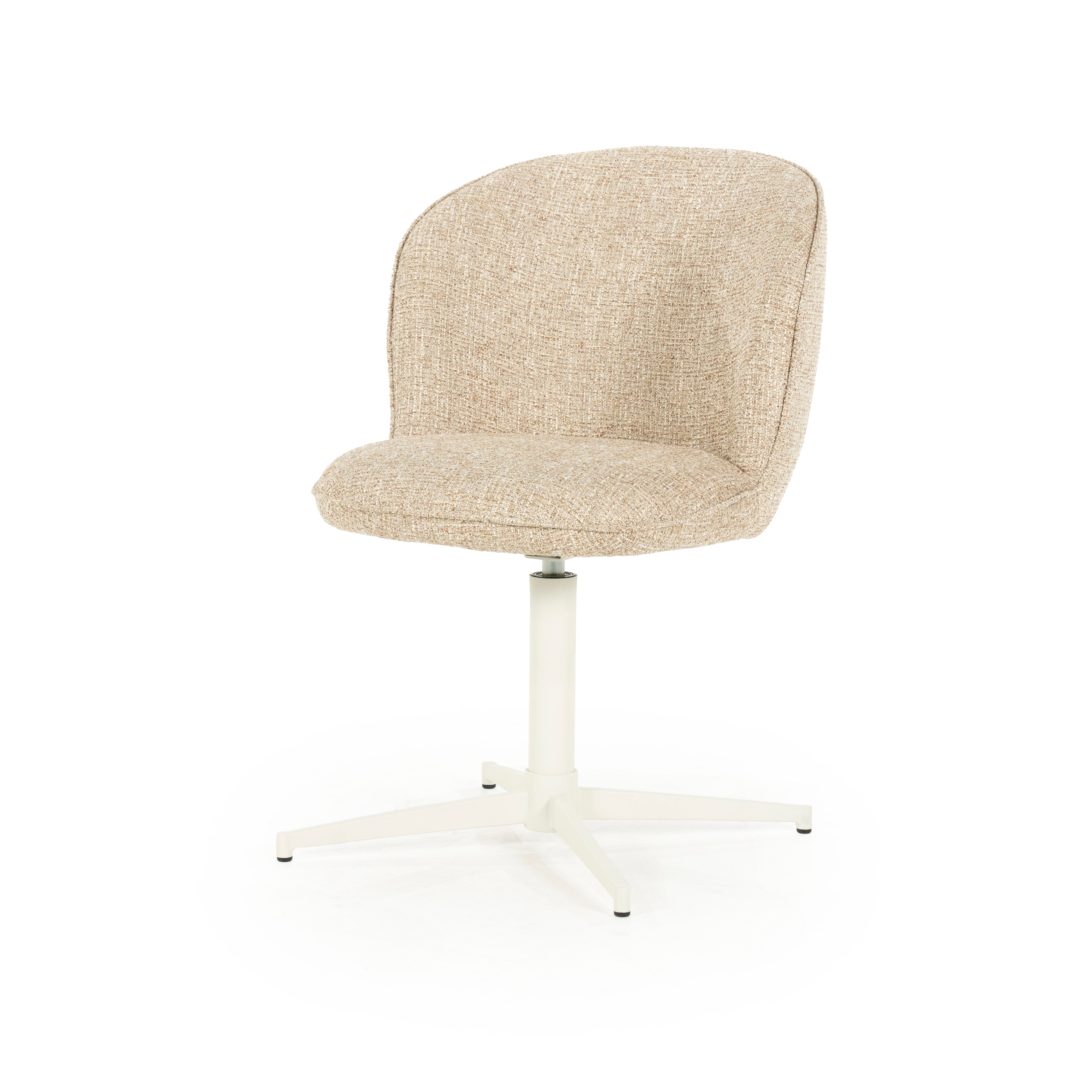 MOLLY Beige Swivel Chair with Cream Base