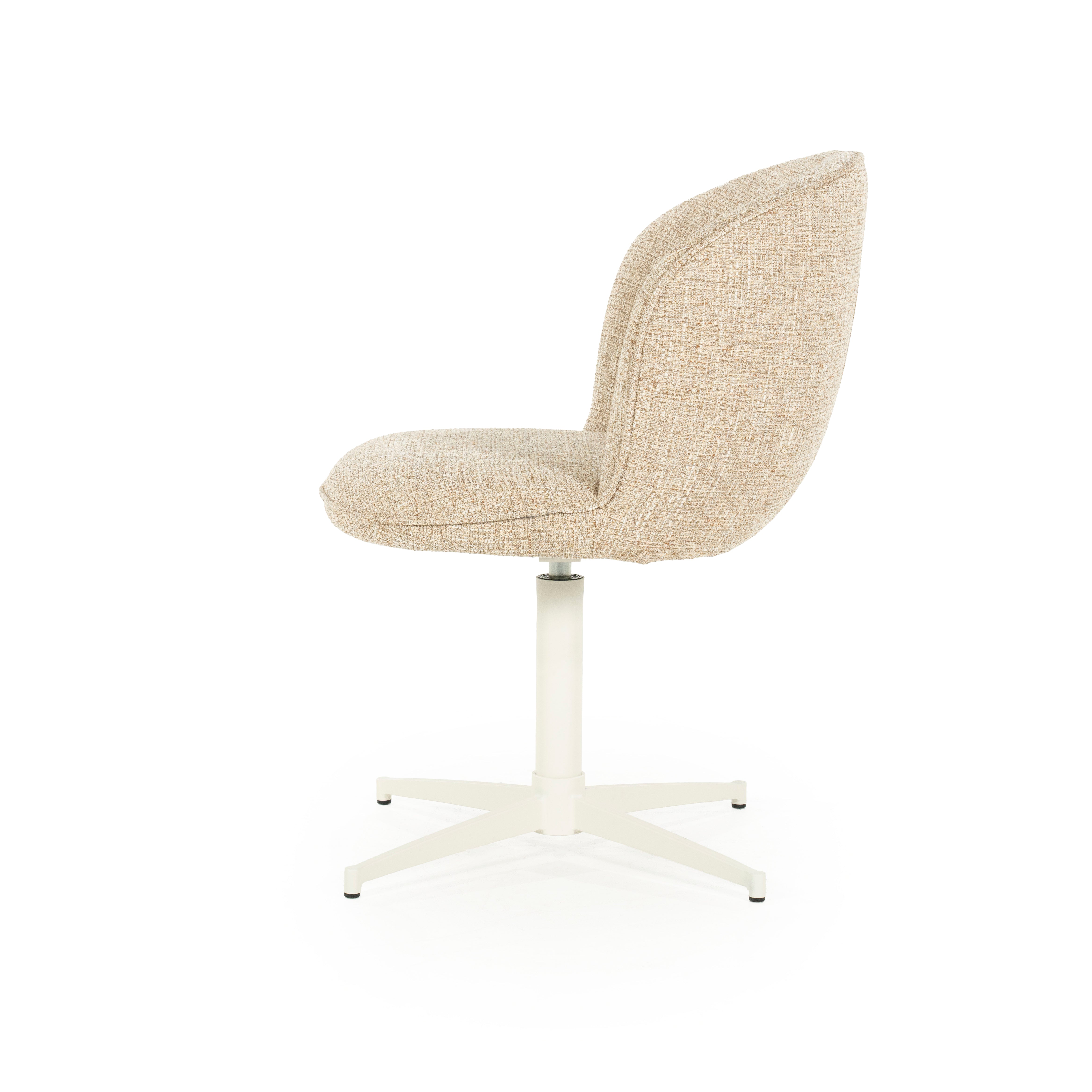 MOLLY Beige Swivel Chair with Cream Base