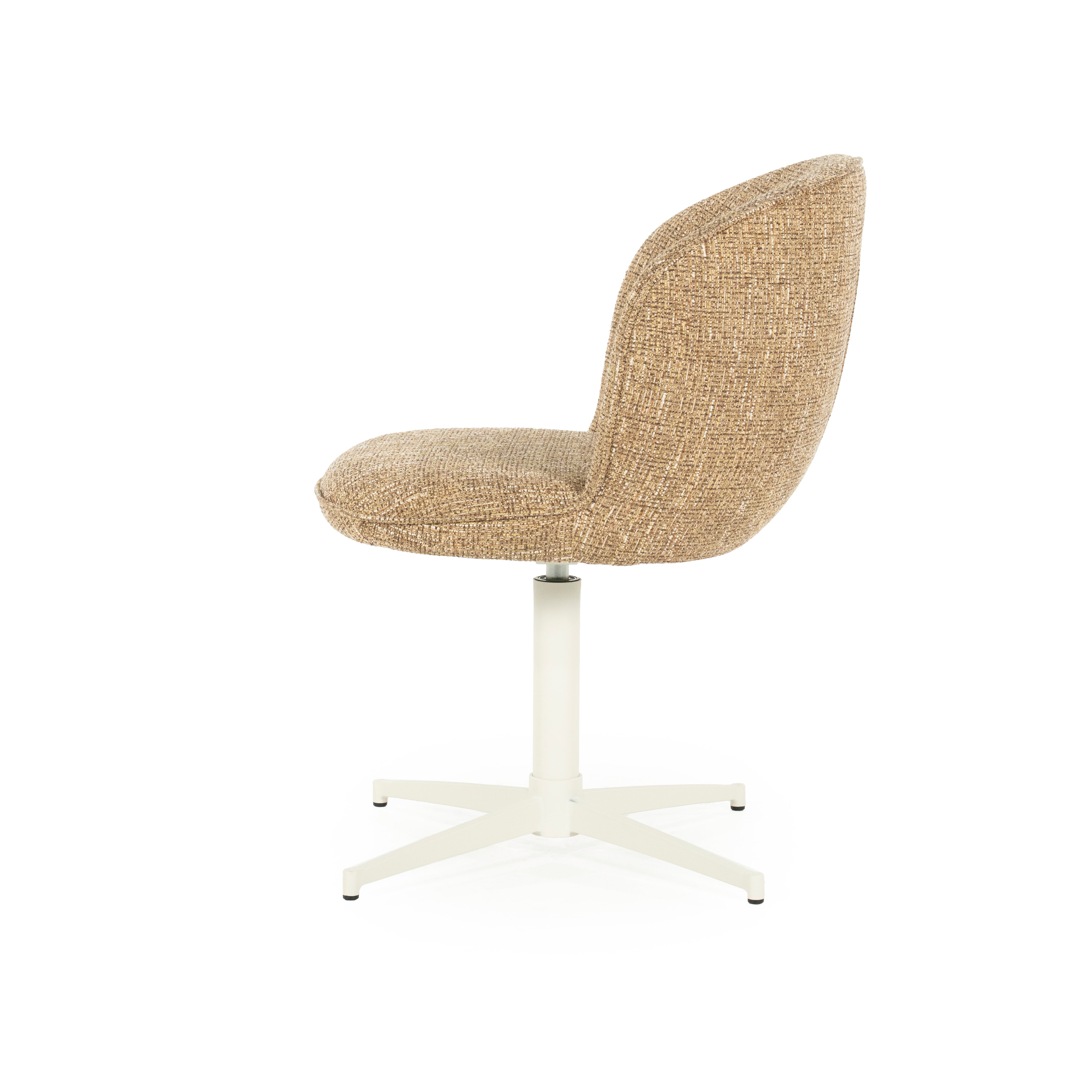 MOLLY taupe swivel chair with cream base