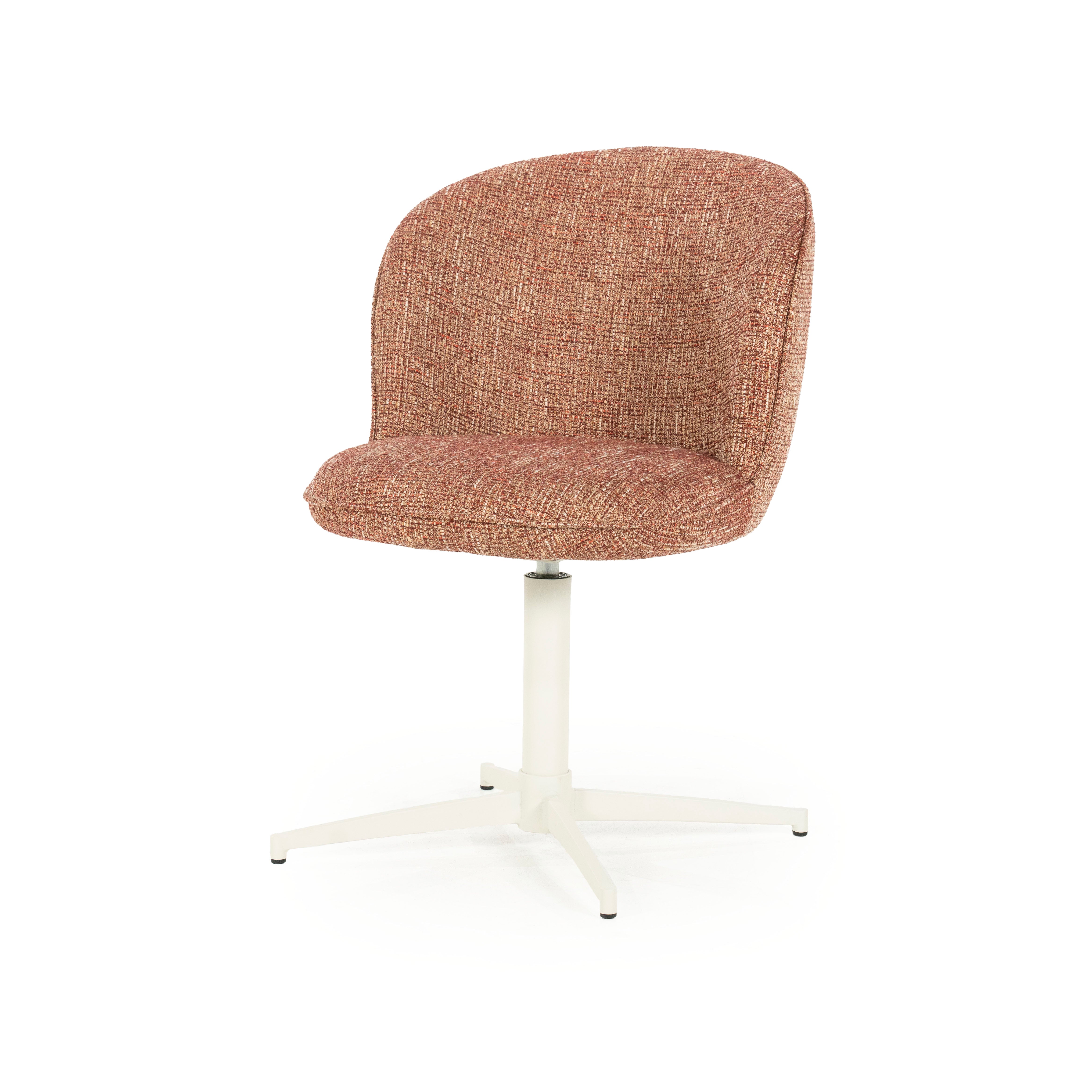 MOLLY swivel chair terracotta with cream base