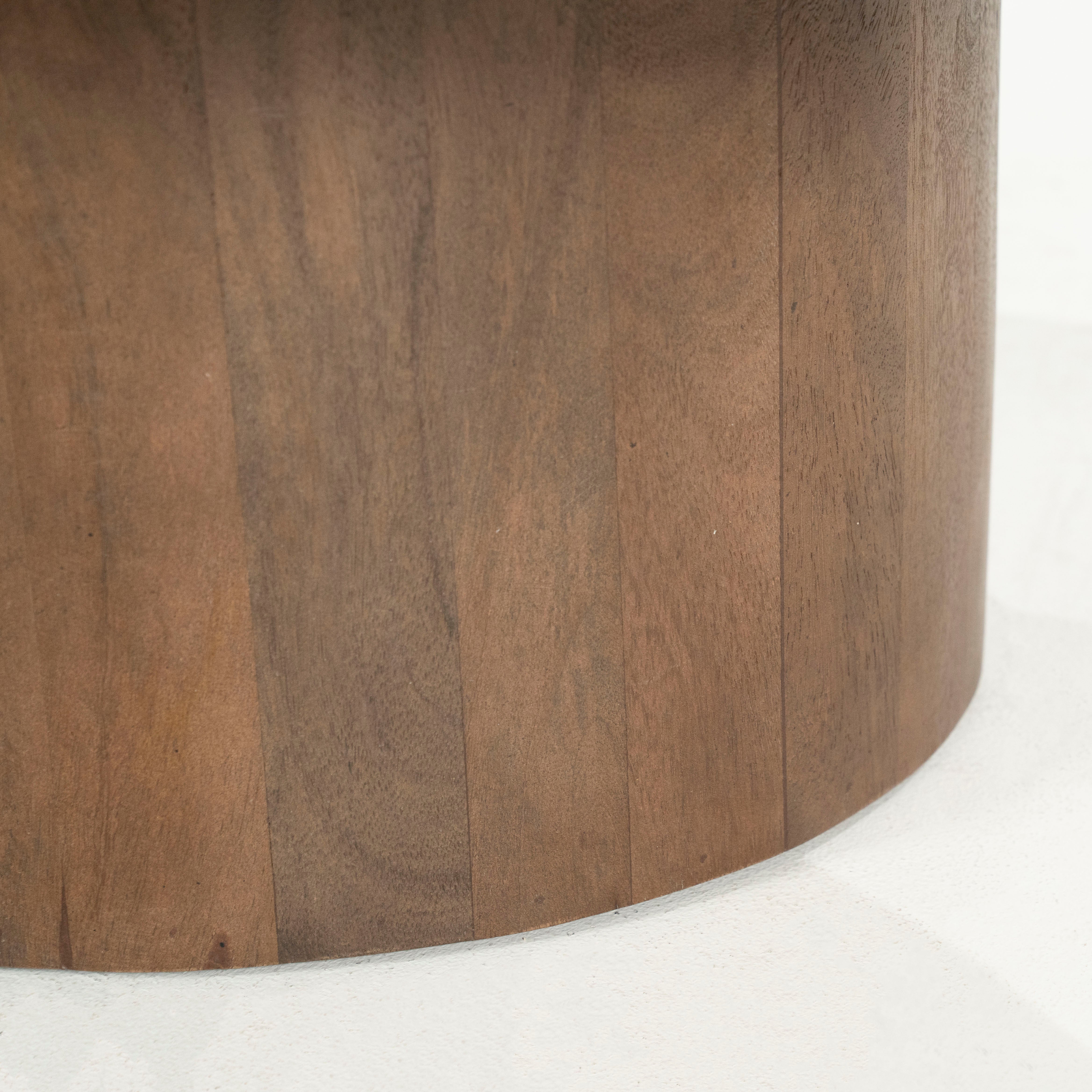 BRADLEY dark brown marble coffee table with a wooden base