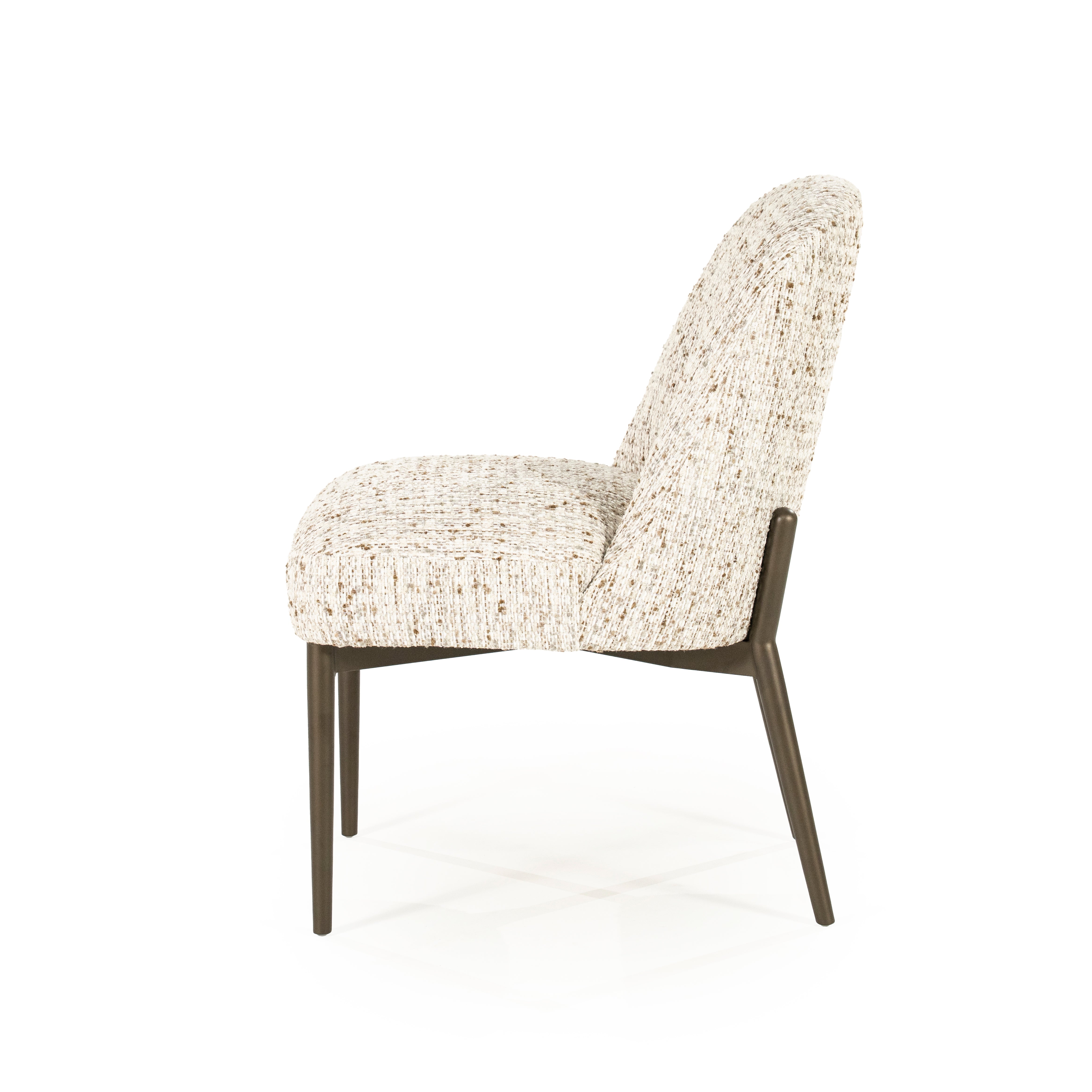 Tobias Chair in Beige with Dark Brown Base