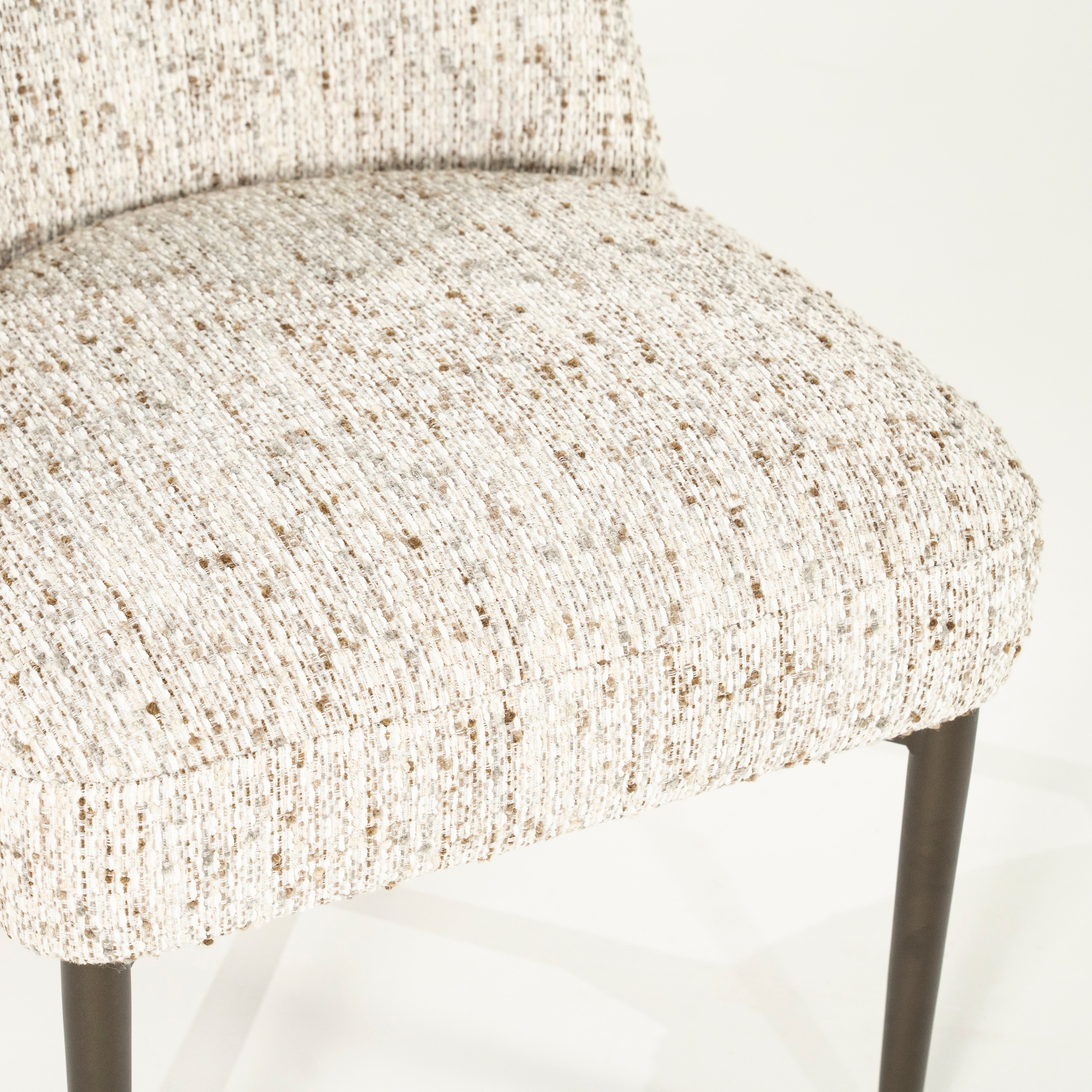 Tobias Chair in Beige with Dark Brown Base