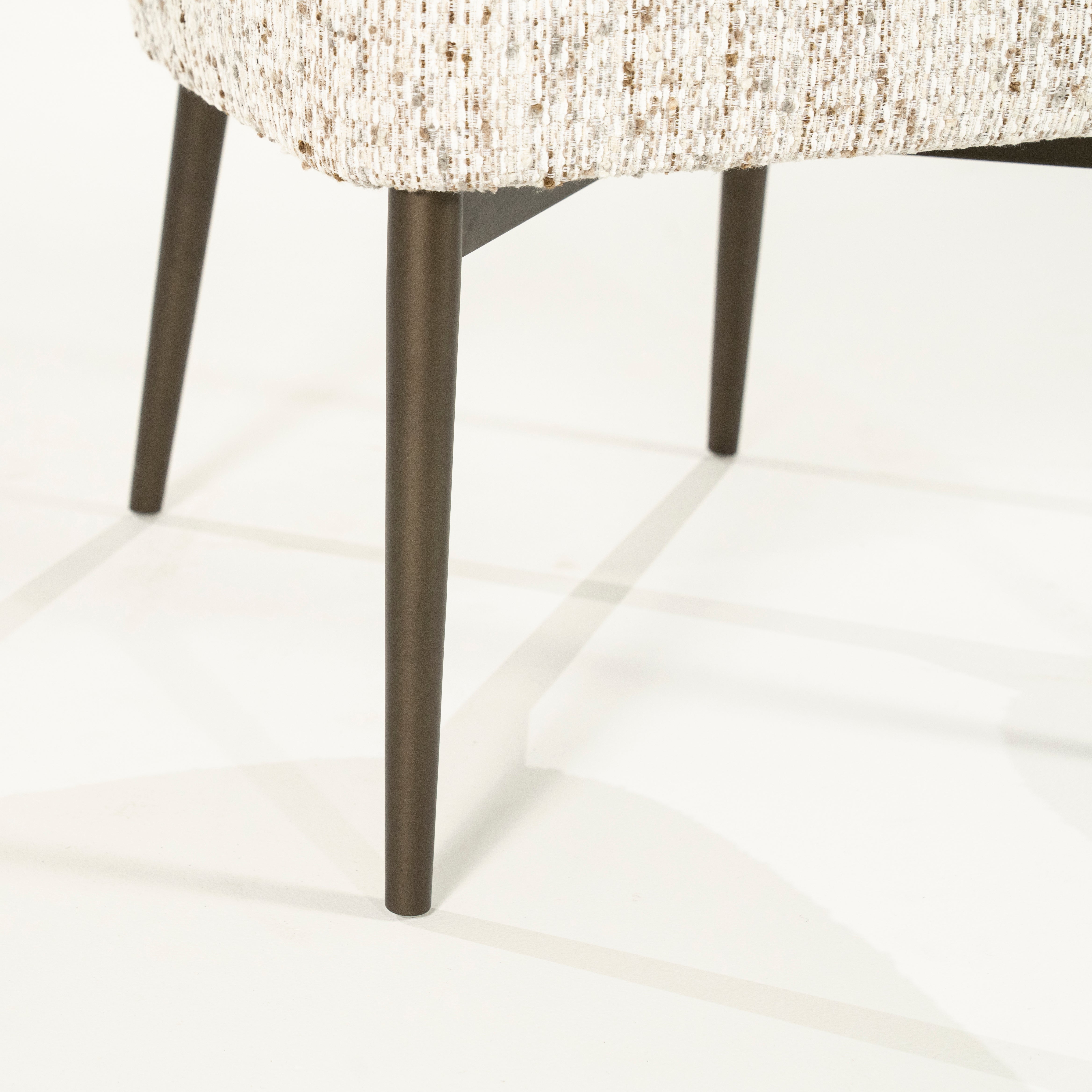 Tobias Chair in Beige with Dark Brown Base