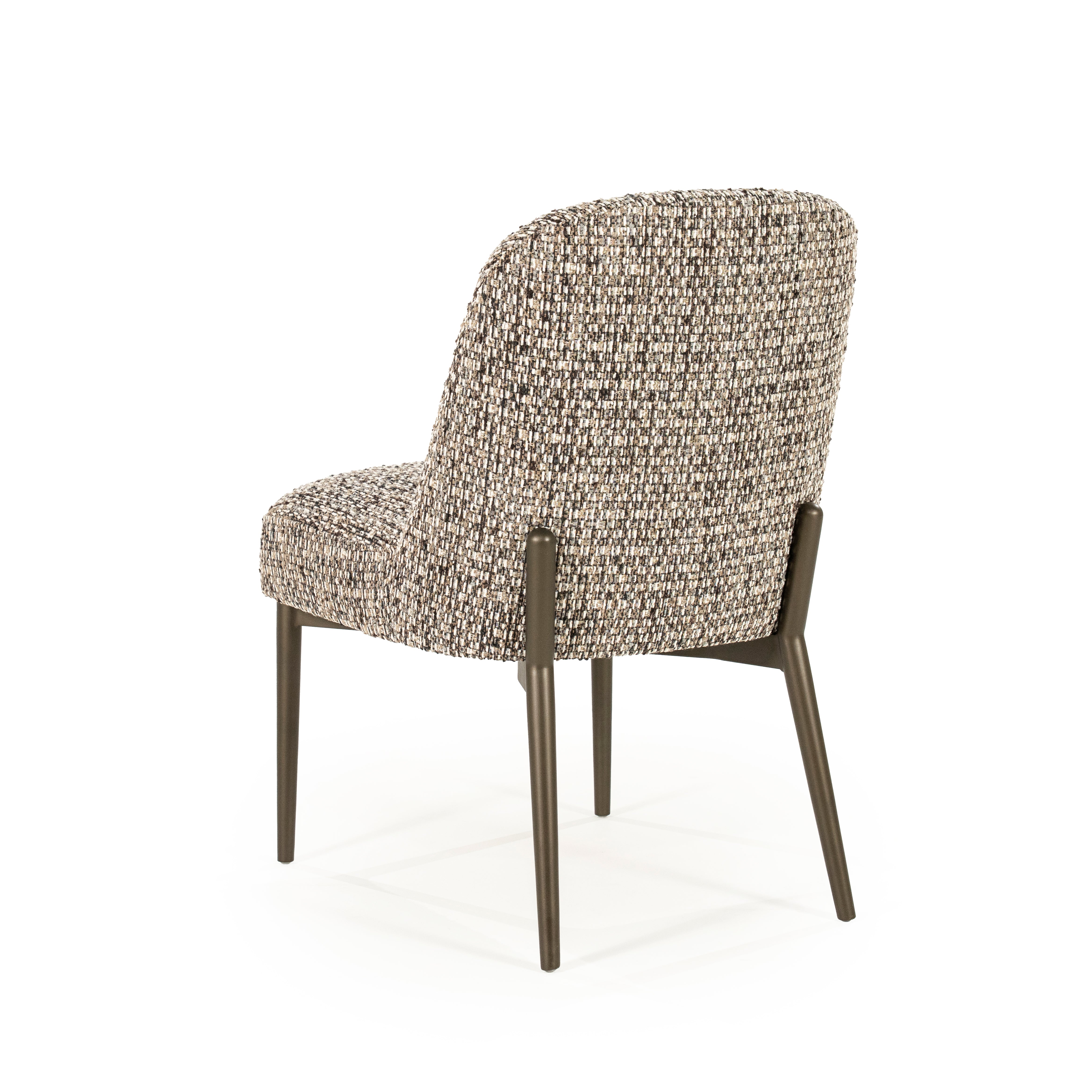 TOBIAS Chair in Gray-Brown Melange with Dark Brown Base