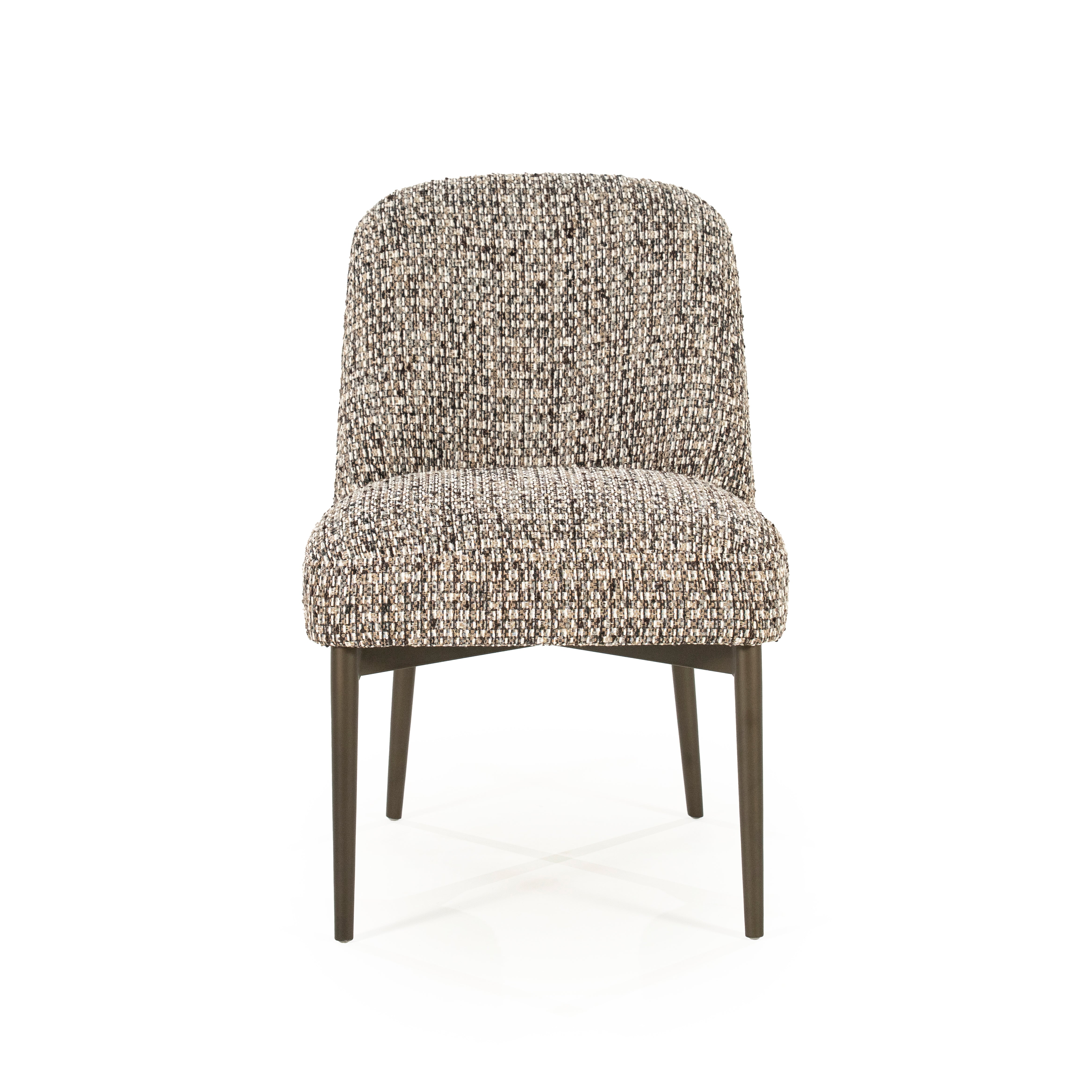 TOBIAS Chair in Gray-Brown Melange with Dark Brown Base