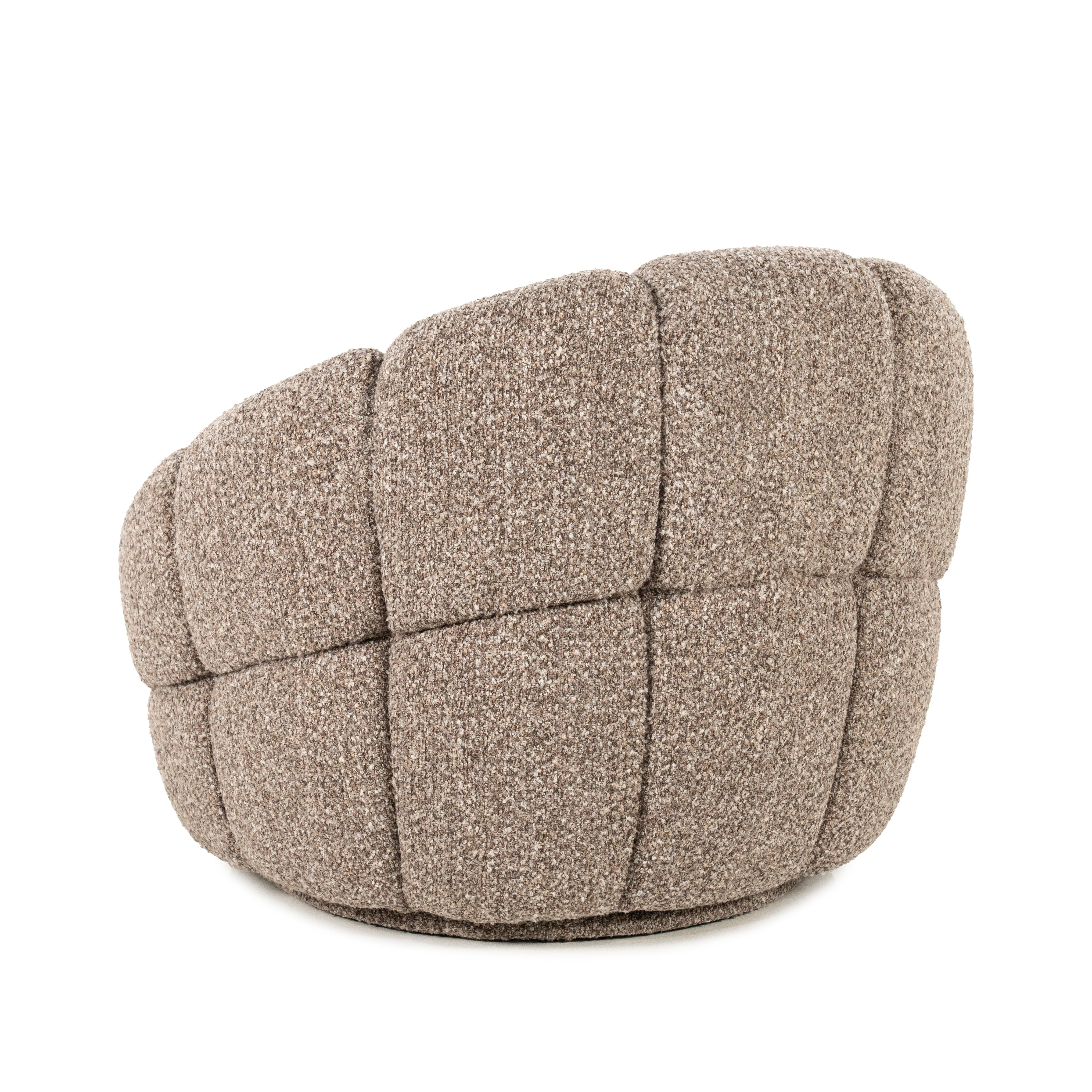 TINA taupe swivel armchair