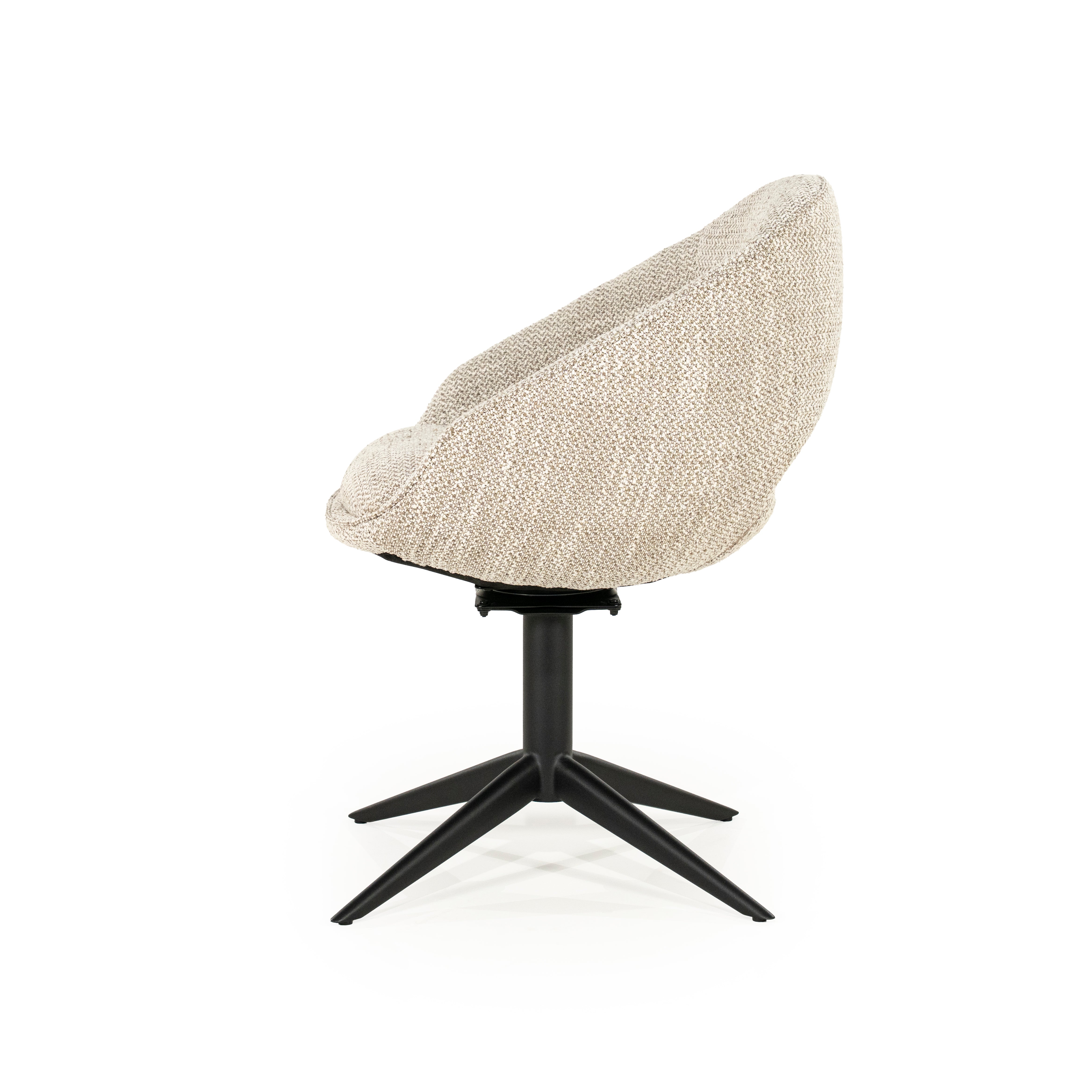 NOL taupe swivel chair with black base