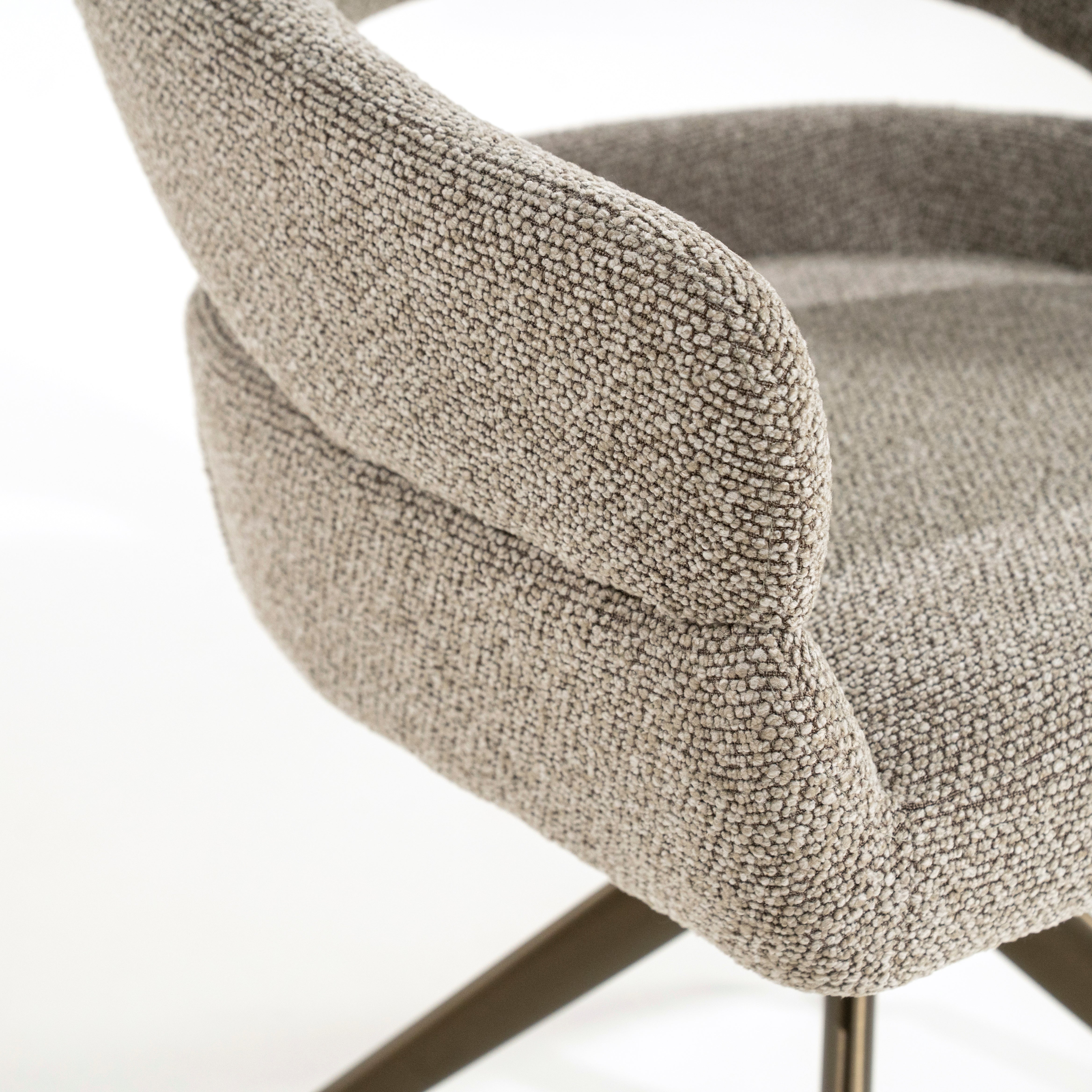 HAILEY taupe swivel chair with dark brown base