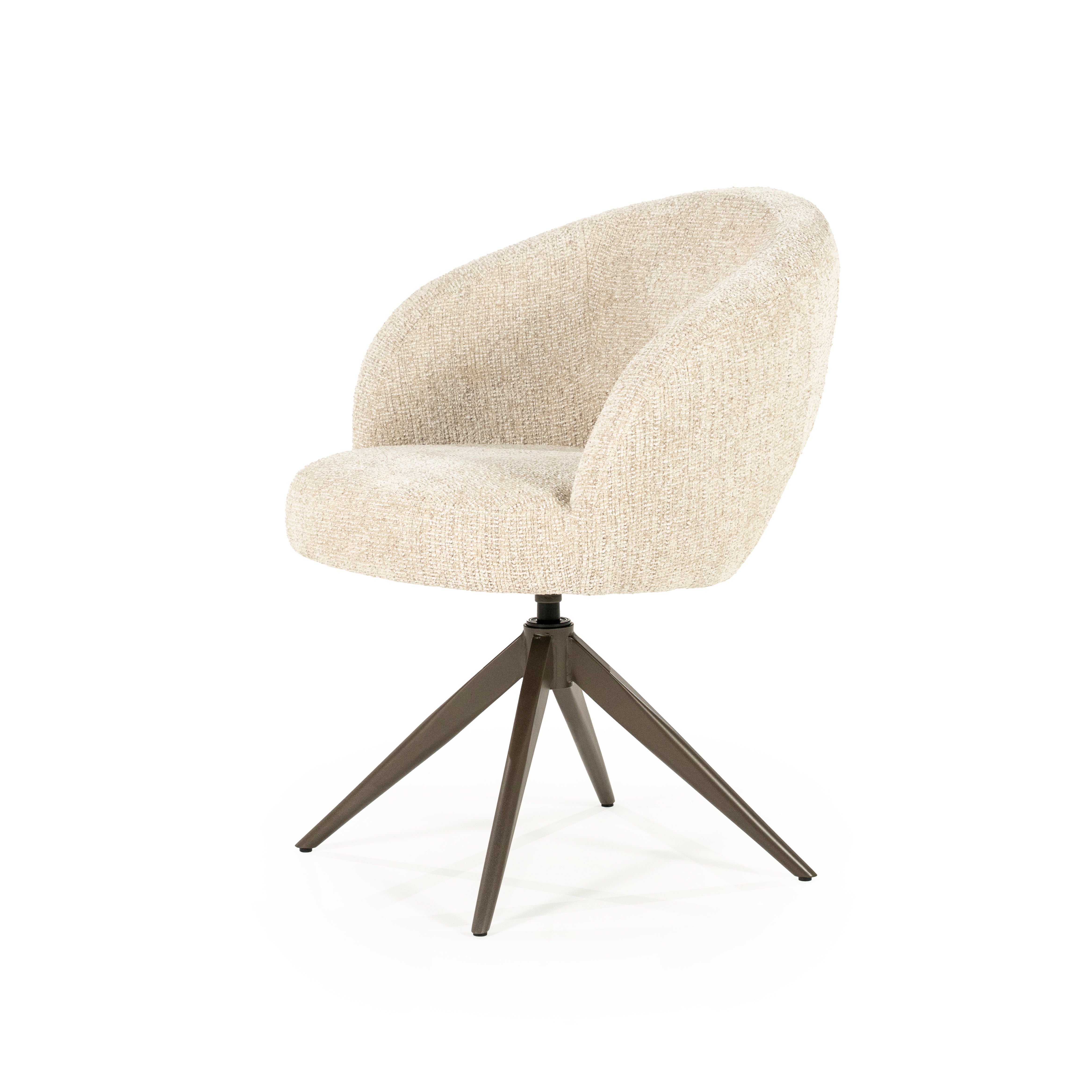 Drehstuhl ALISSA beige mit dunkelbraunem Fußteil