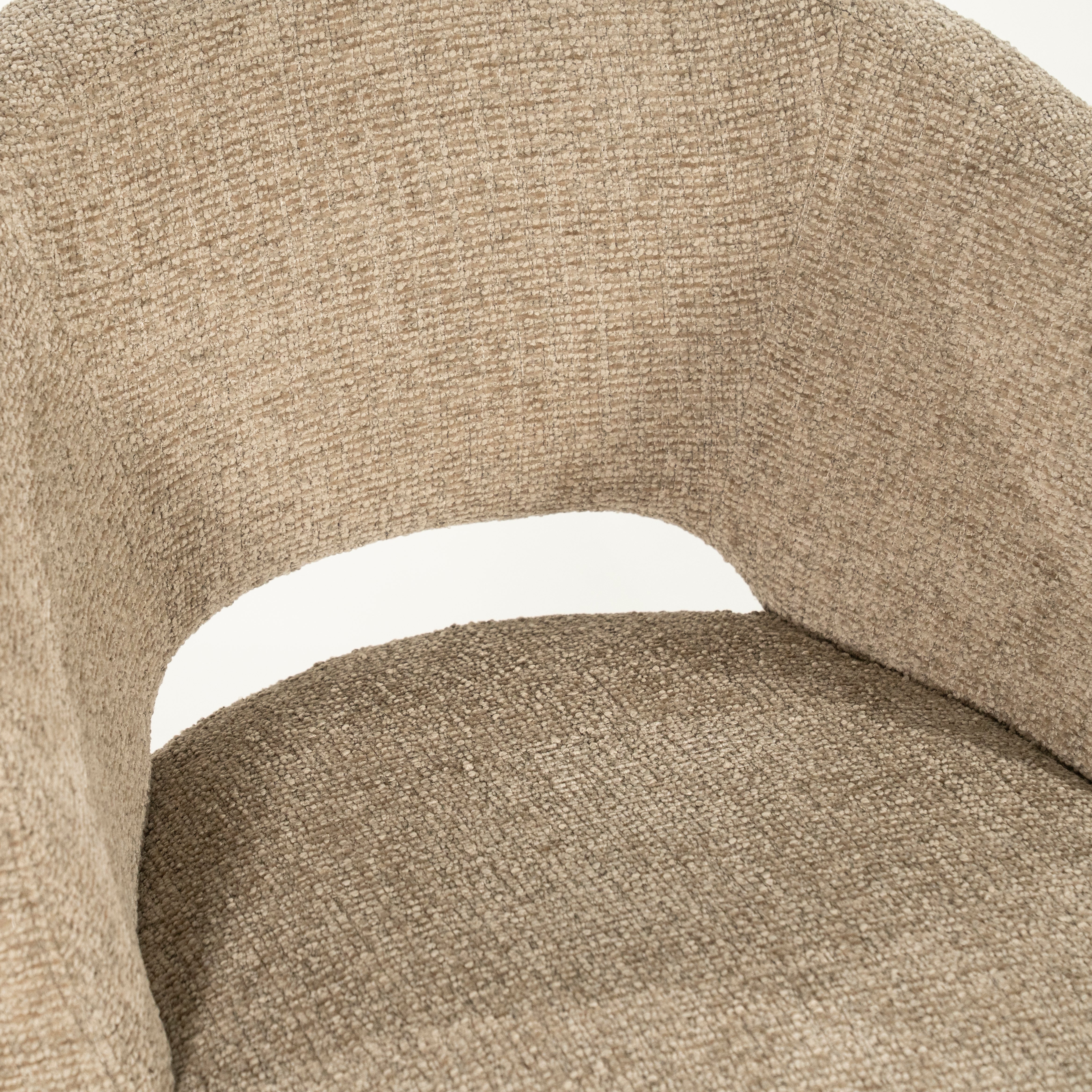 Drehstuhl ALISSA taupe mit dunkelbraunem Fußteil