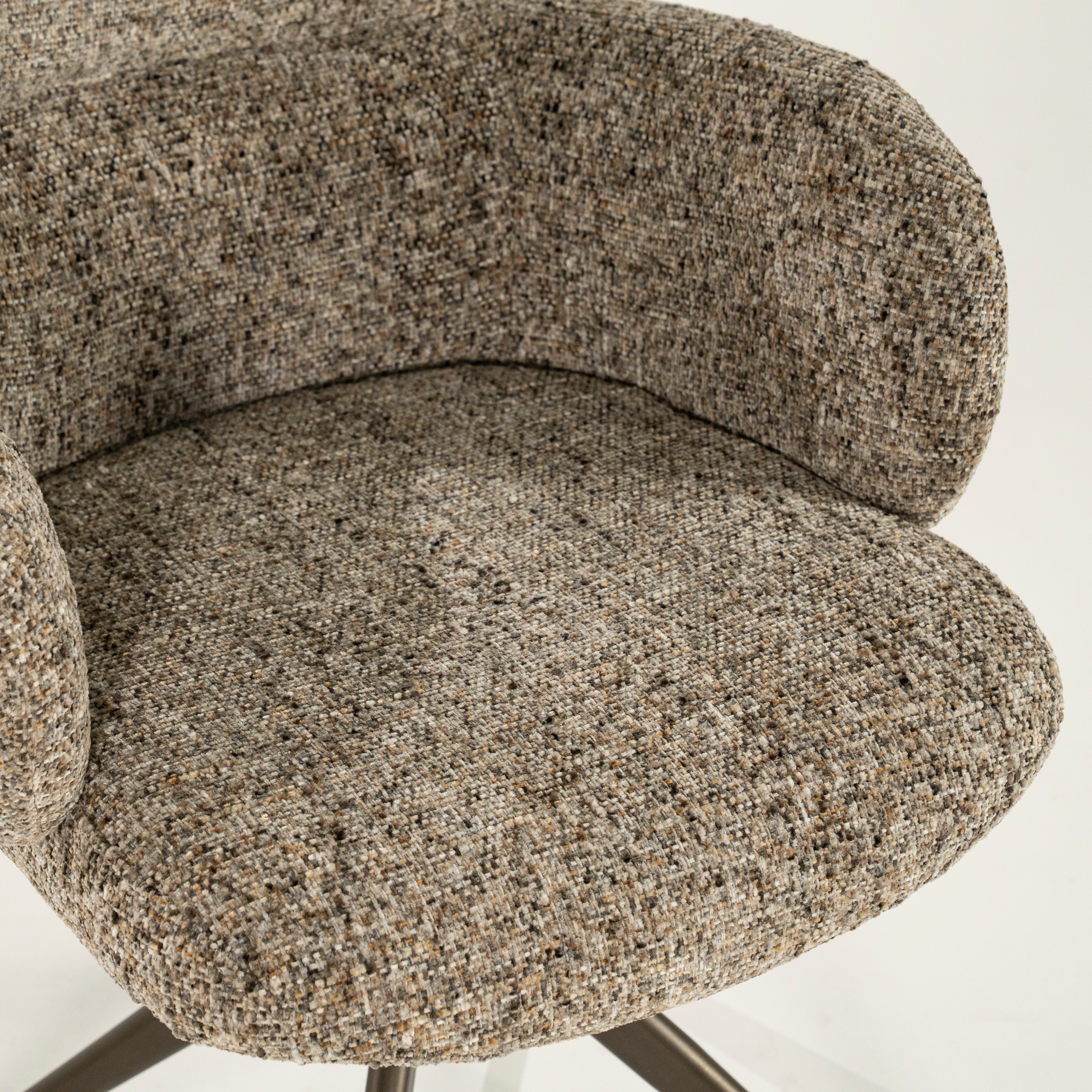 DARCIO swivel chair gray-brown mélange with dark brown base