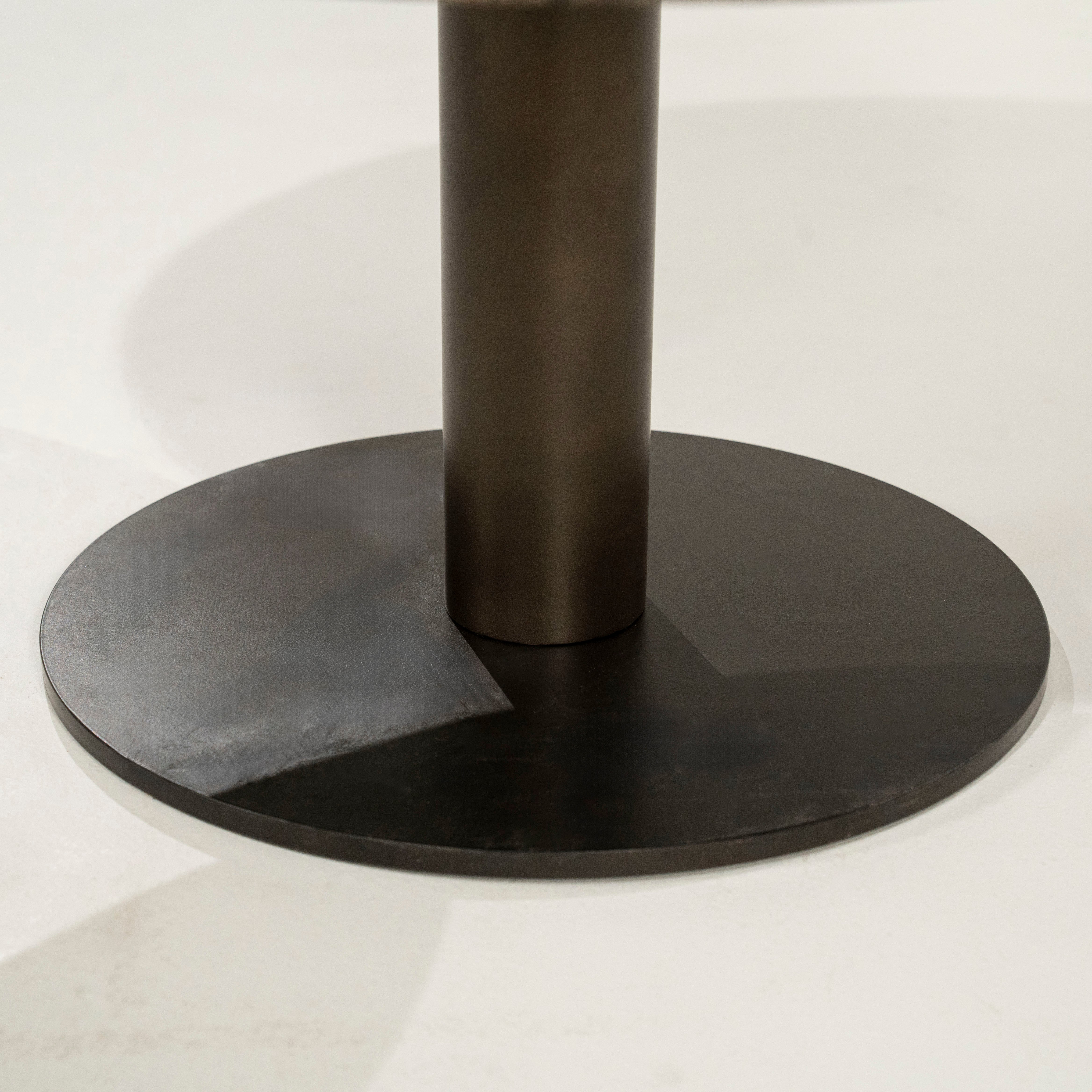 LUIGI coffee table brown marble with metal base