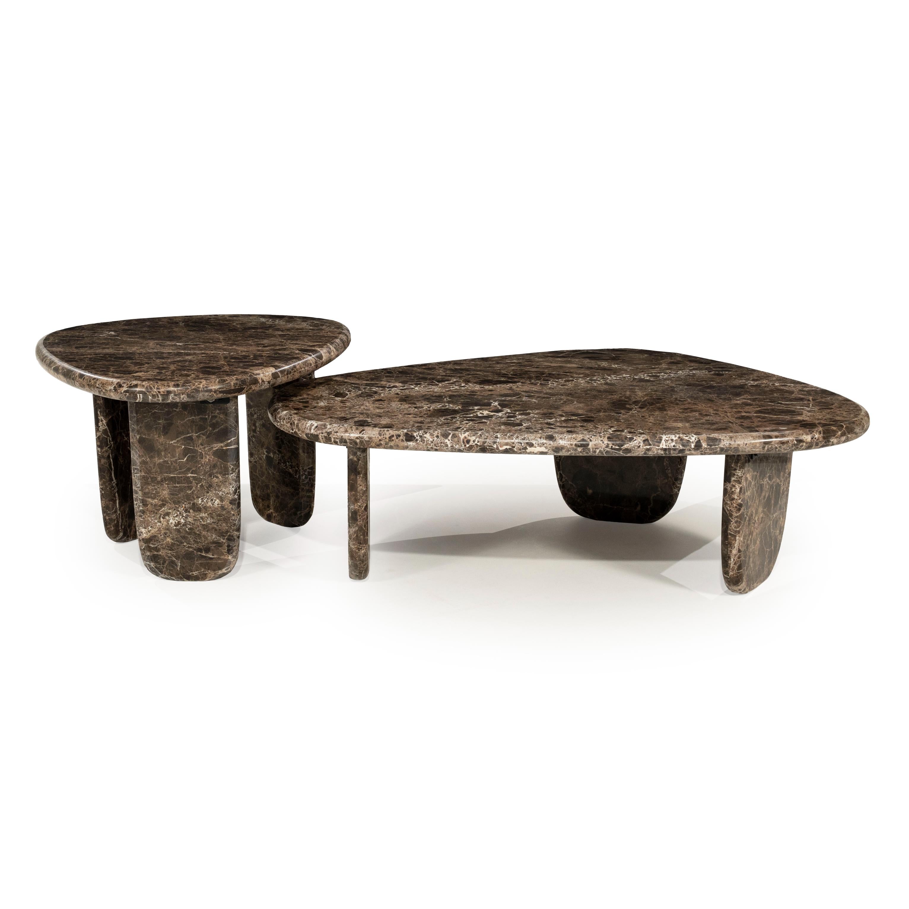 DEVIN Coffee Table Brown Emperador Marble