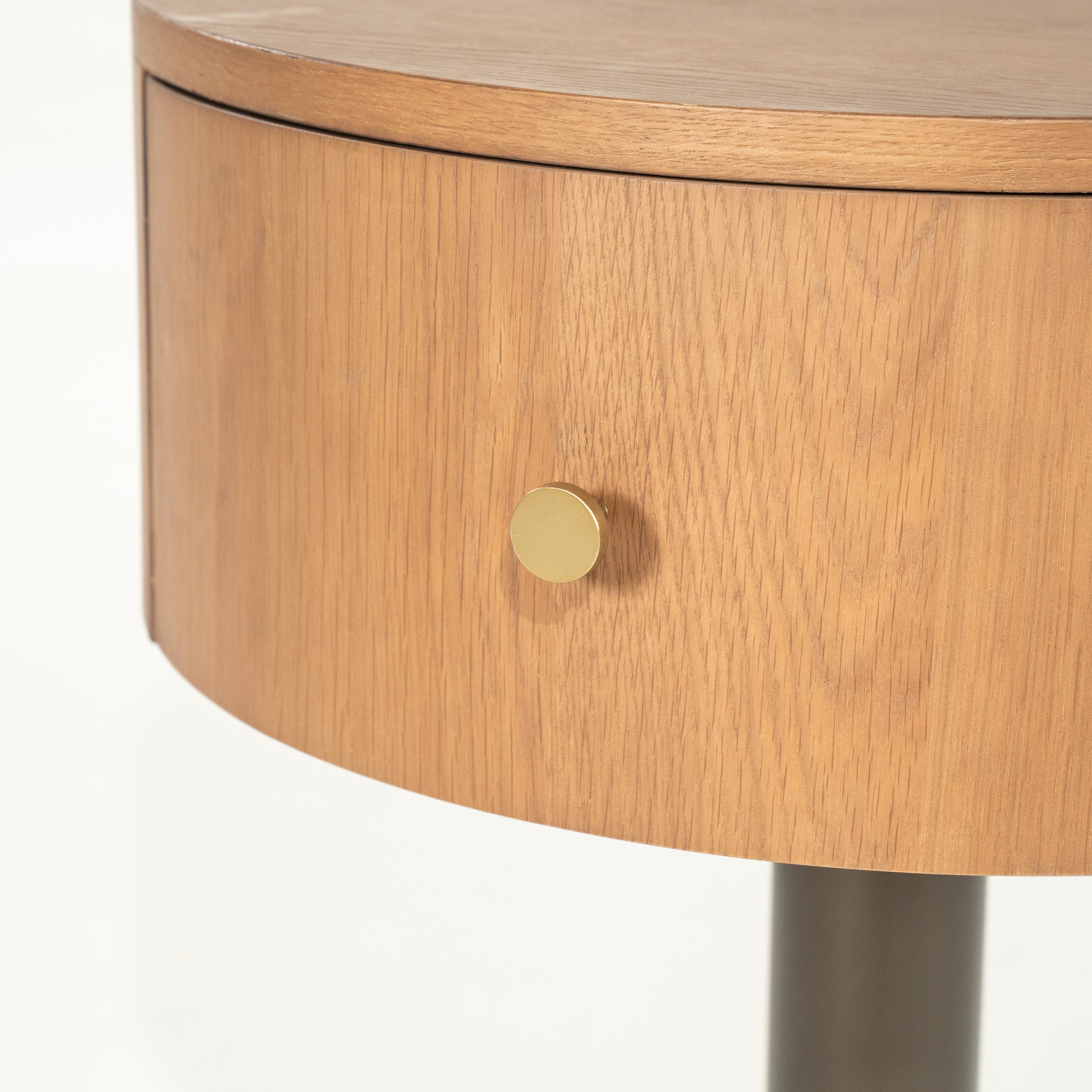 SKYE nightstand dark oak wood with metal base