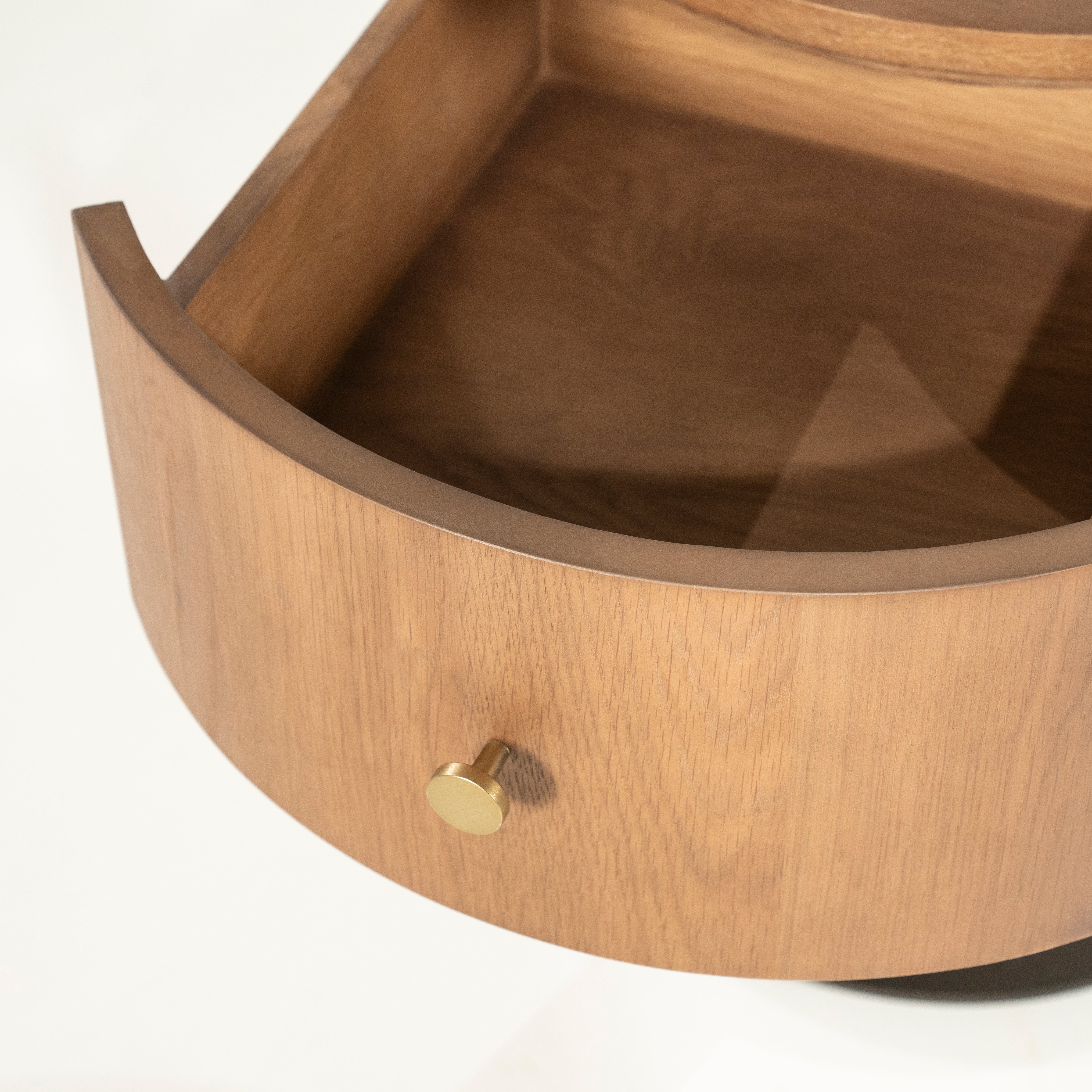 SKYE nightstand dark oak wood with metal base