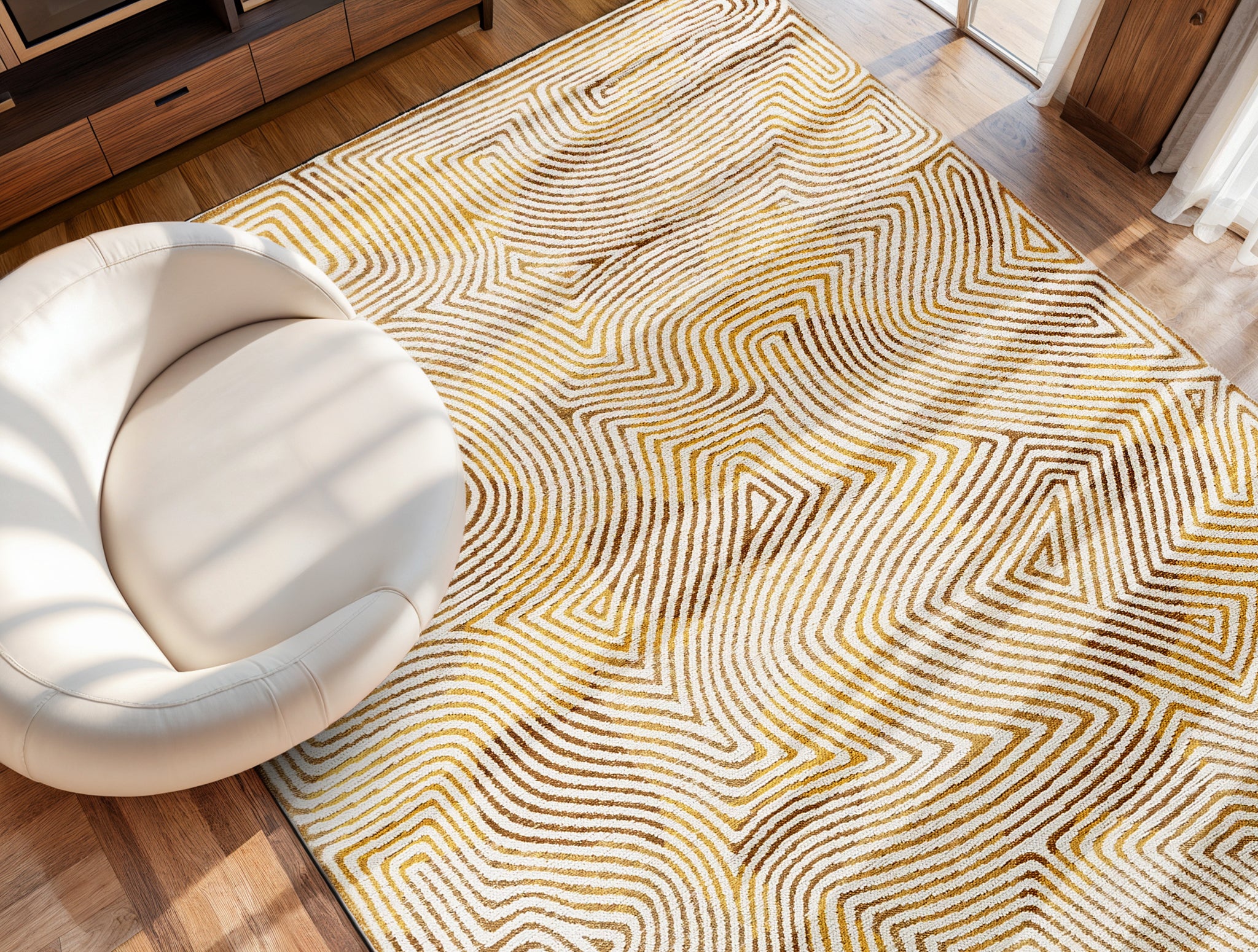 Teppich CORAL YELLOW HIPPY gelb-beige [Amelia]