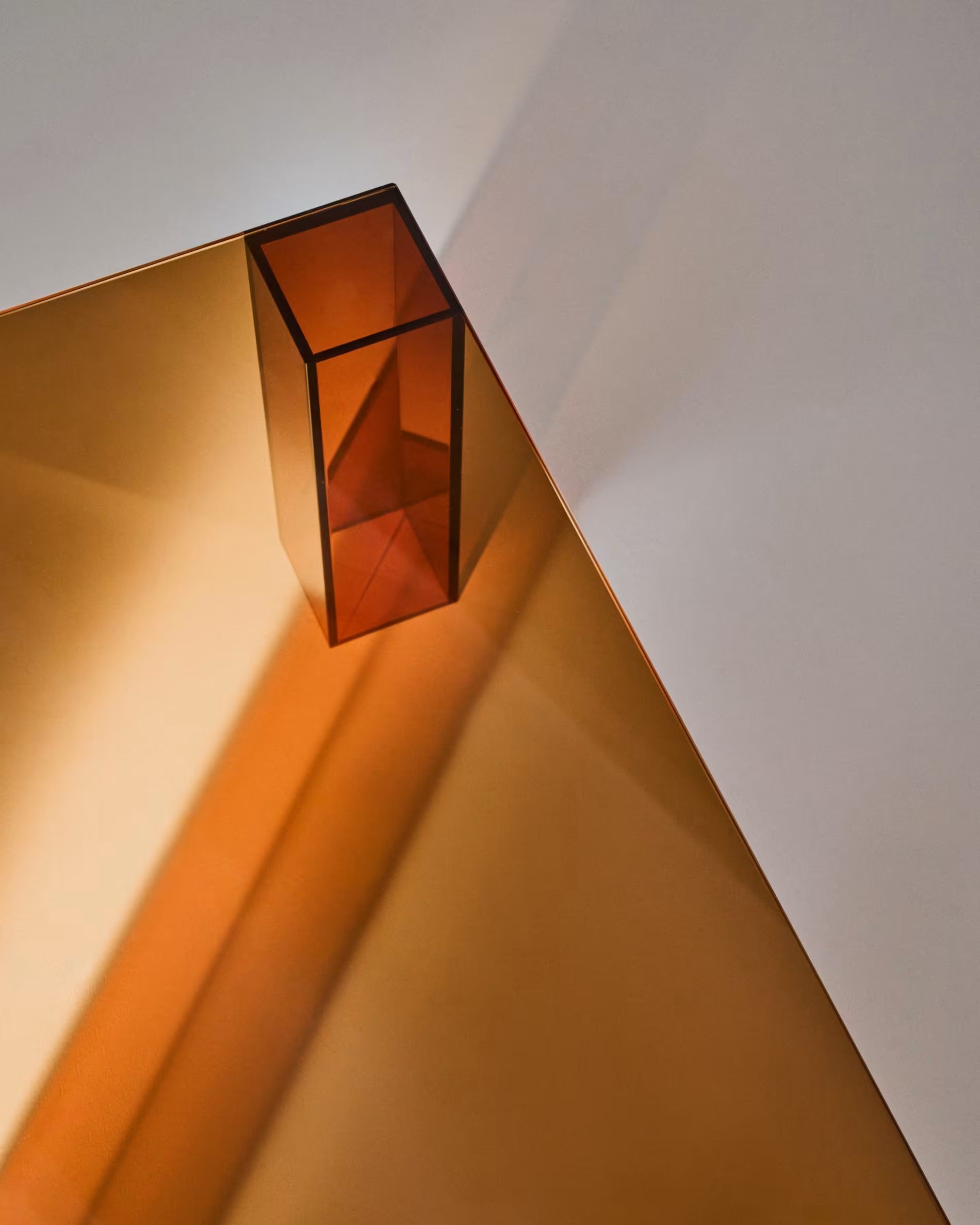 ADULARIA square coffee table brown tempered glass