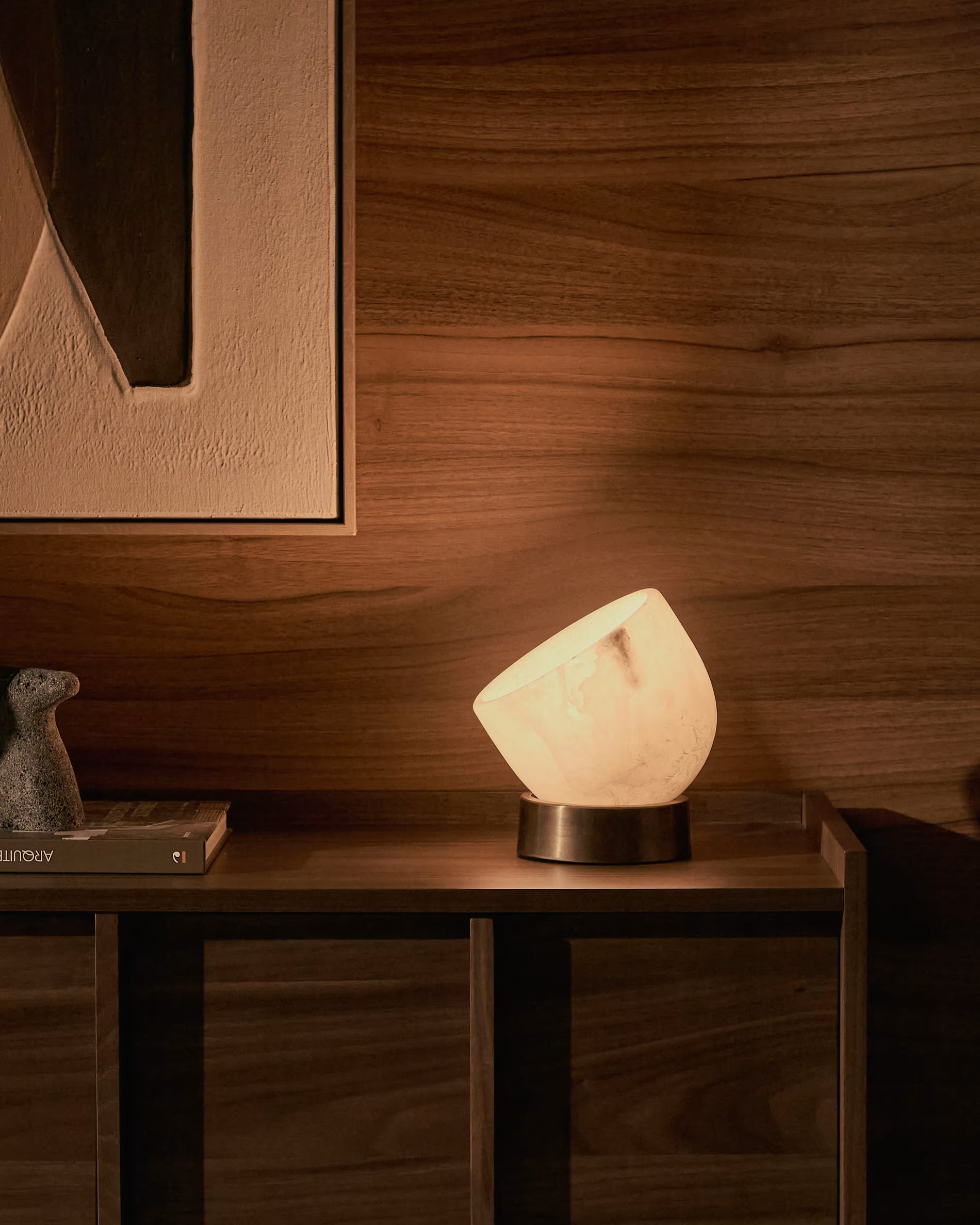 Tischlampe SHENLI Alabaster und Messing
