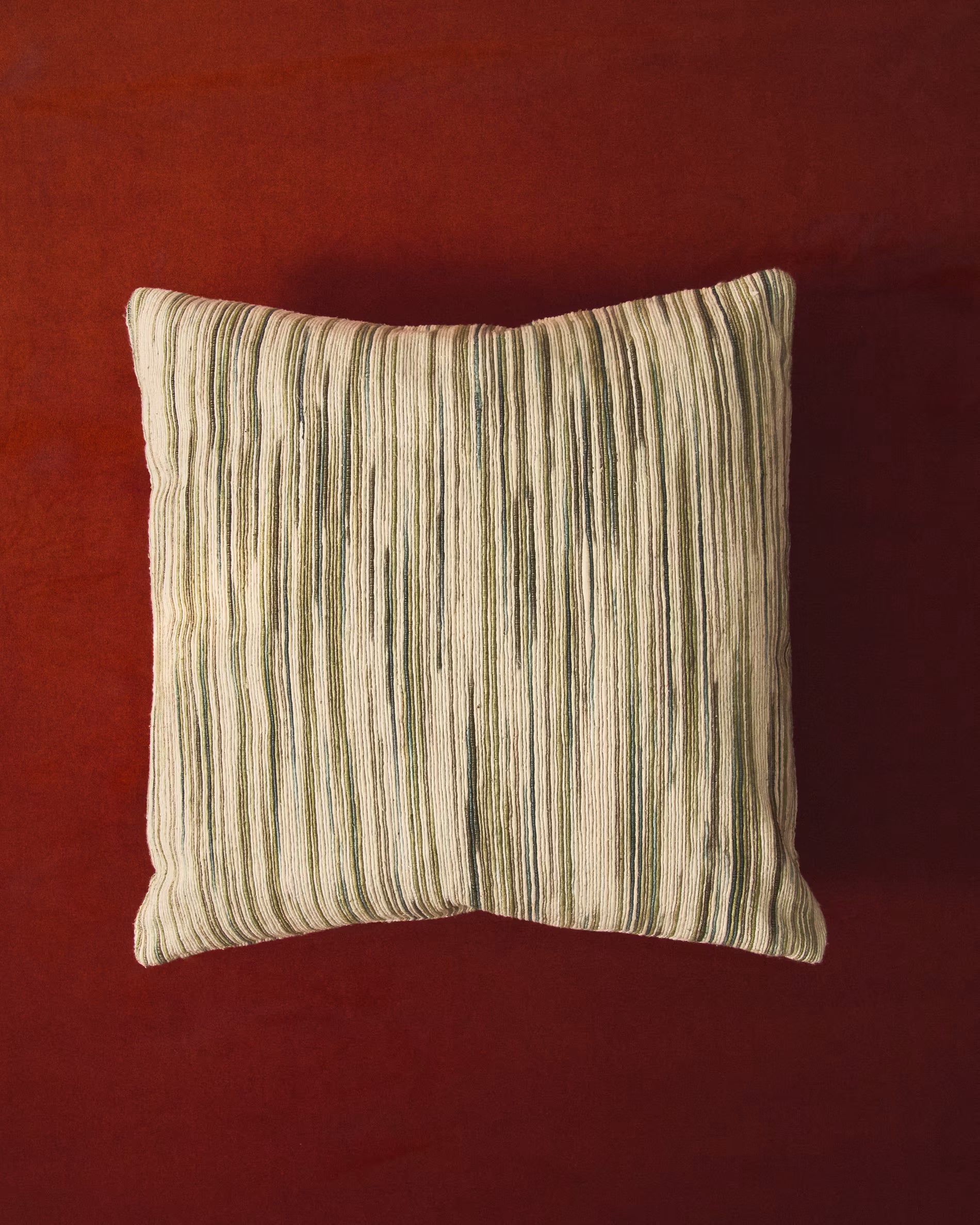 ZILORA Cushion Cover Green with Beige