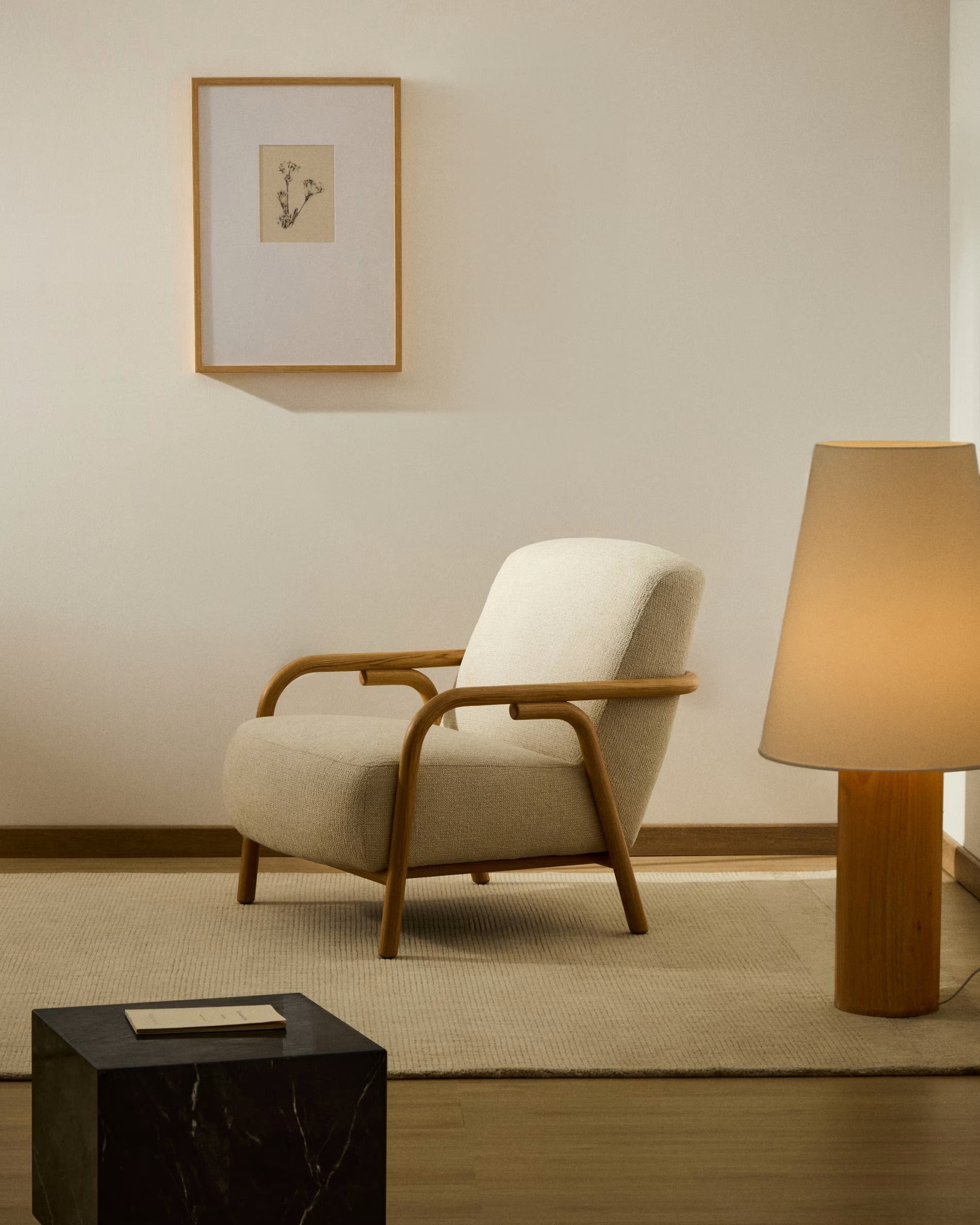 Beige SYLO armchair with ash base