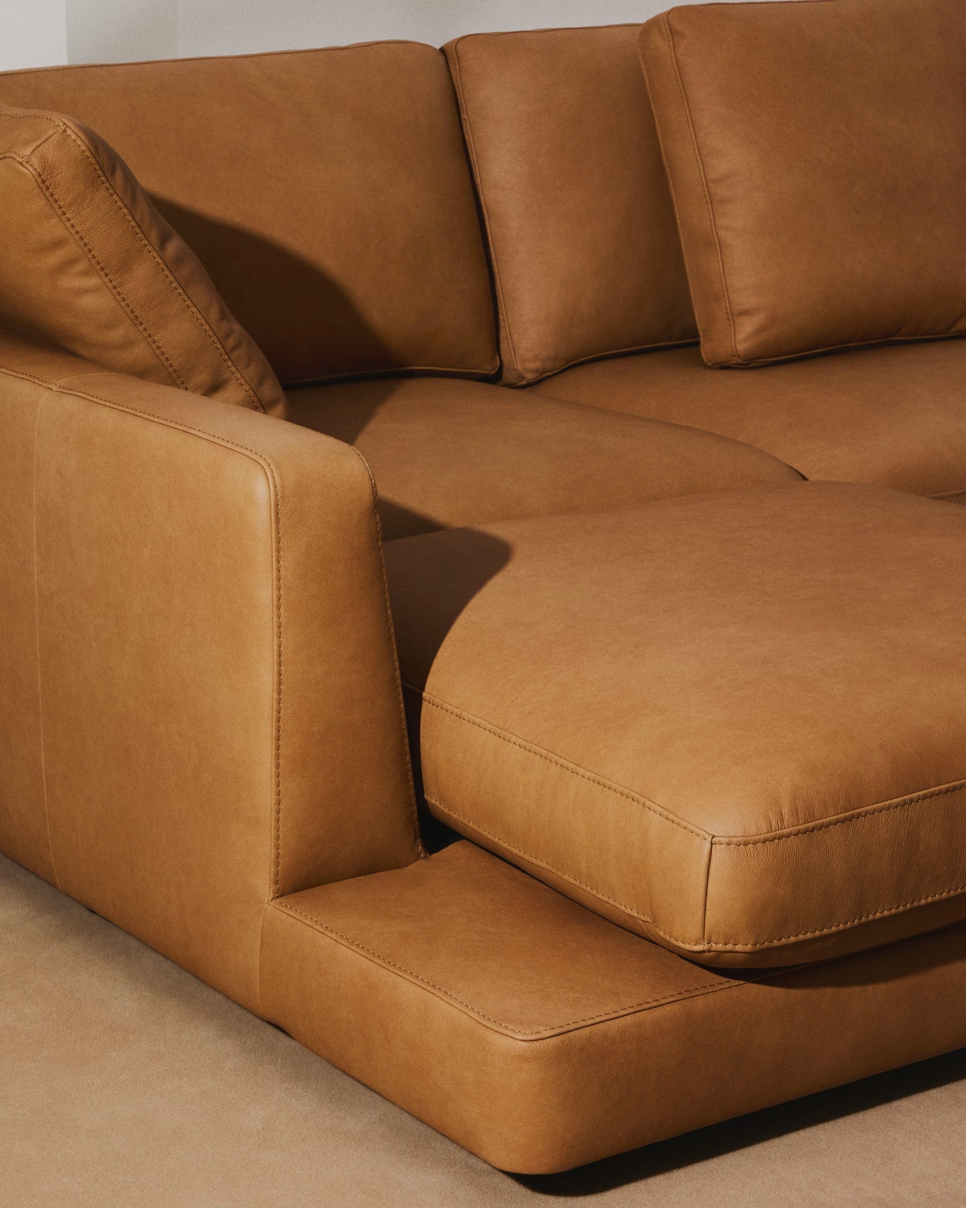 4-seater left-facing corner sofa GALA natural leather