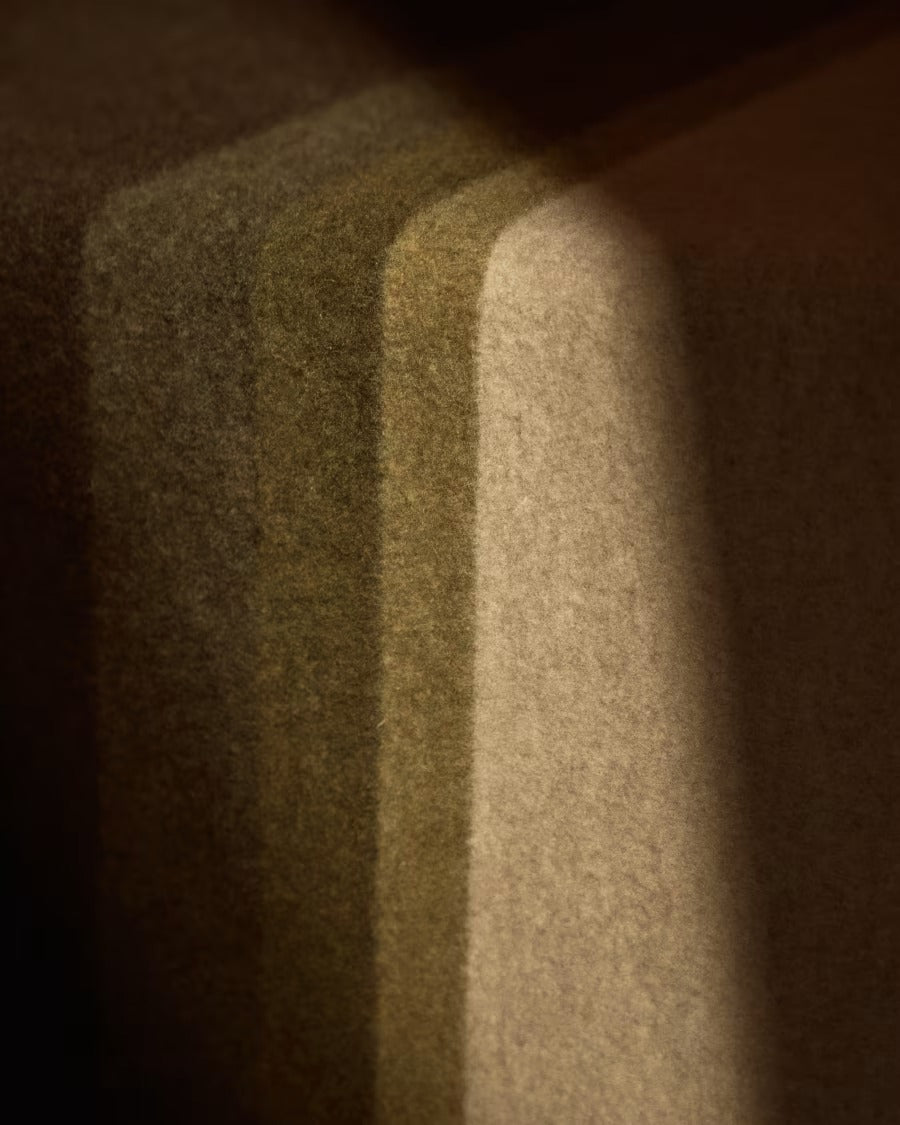 Wool rug VORENI beige with green