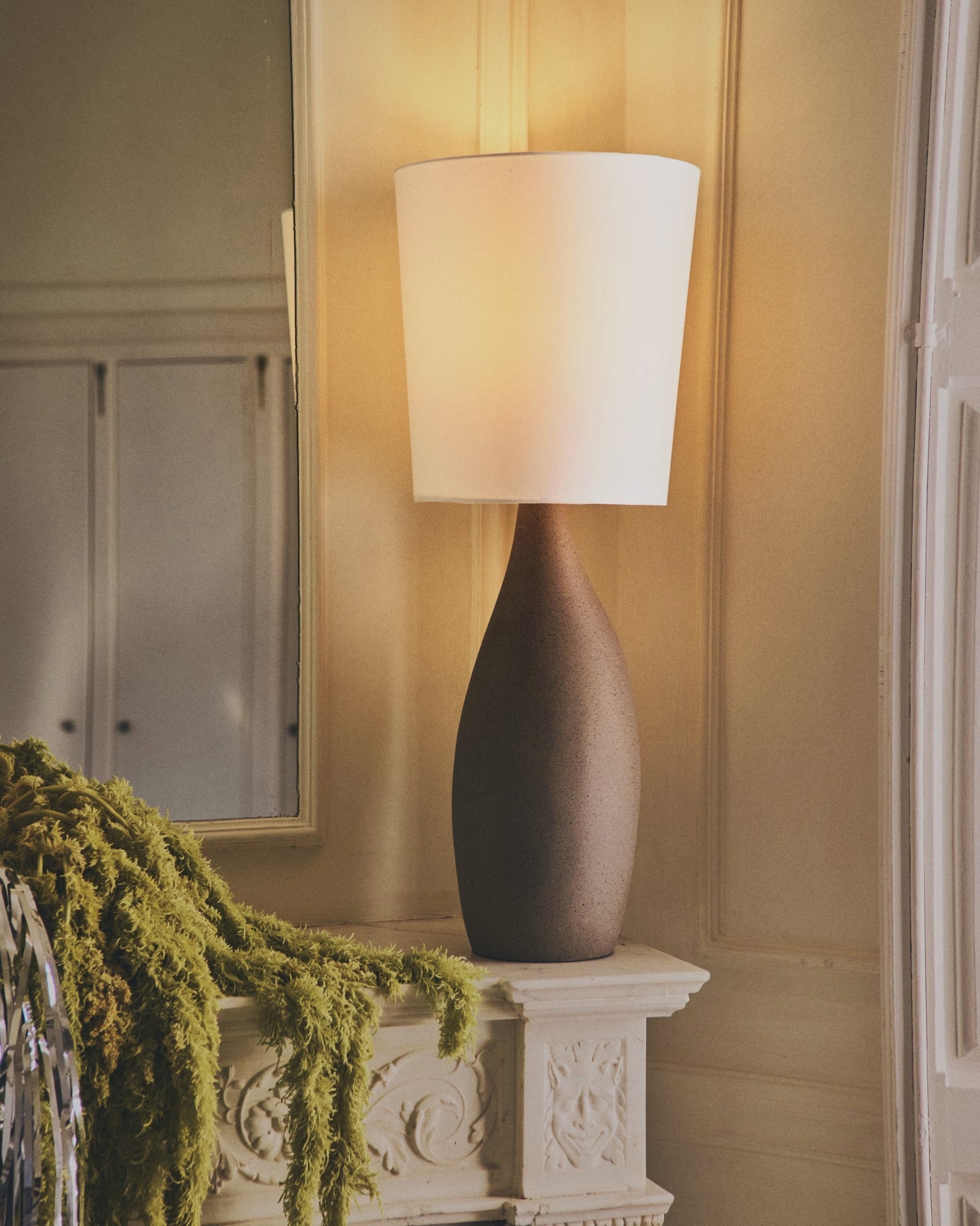VIONA Table Lamp Light Gray with Cotton Shade