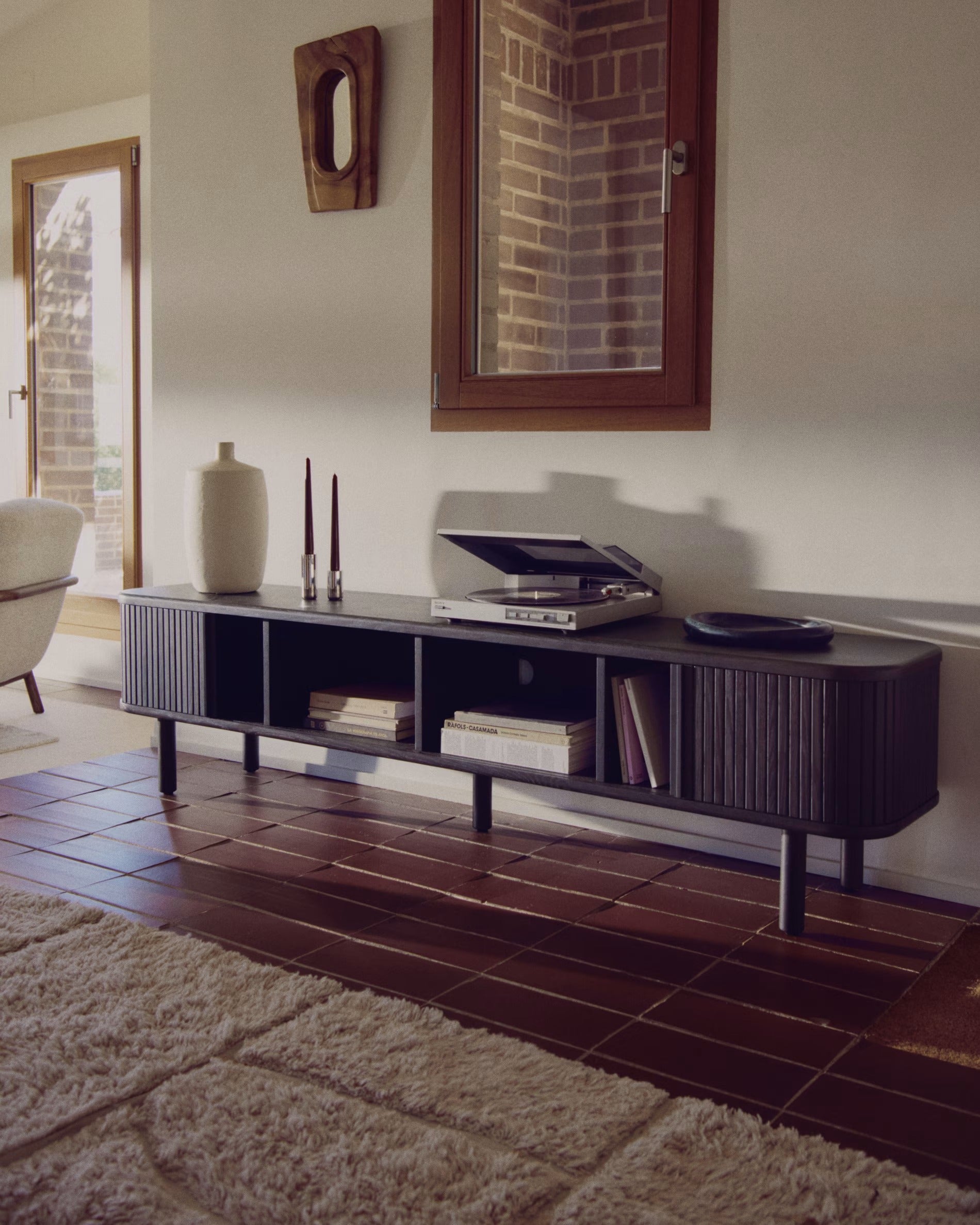 MAILEN dark ash veneer TV cabinet