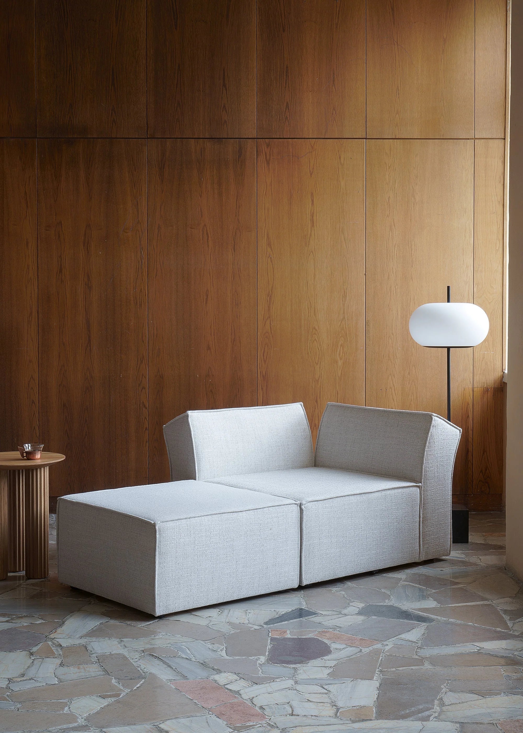 Modulsofa ANDO - rechtes Modul braunes Boucle