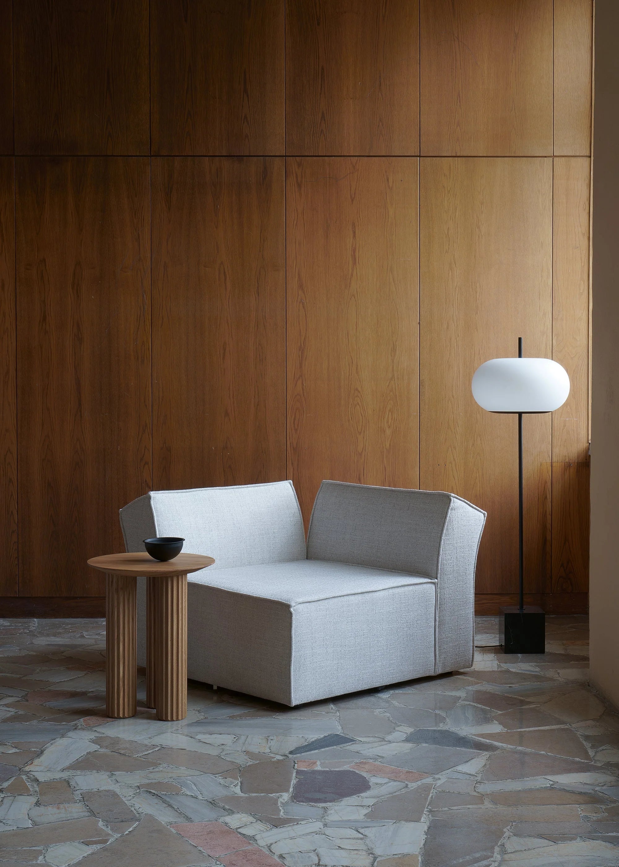 Modulsofa ANDO - rechtes Modul braunes Boucle