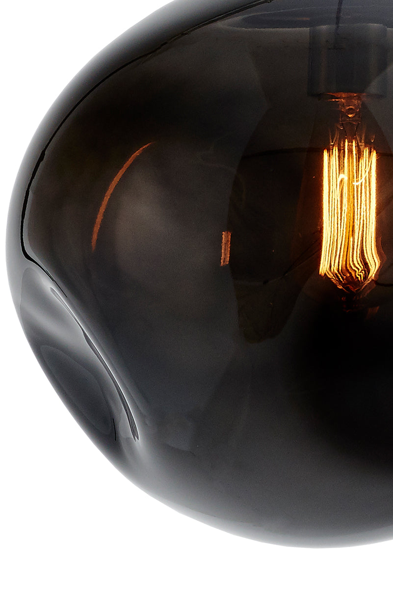 AVIA pendant lamp in smoky black with silver finish